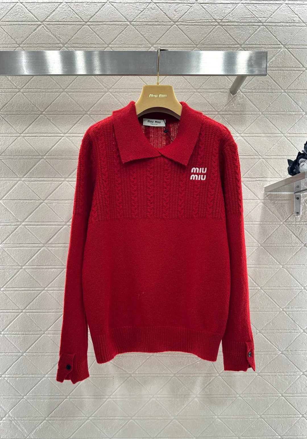 Cable-knit Sweater with Collar