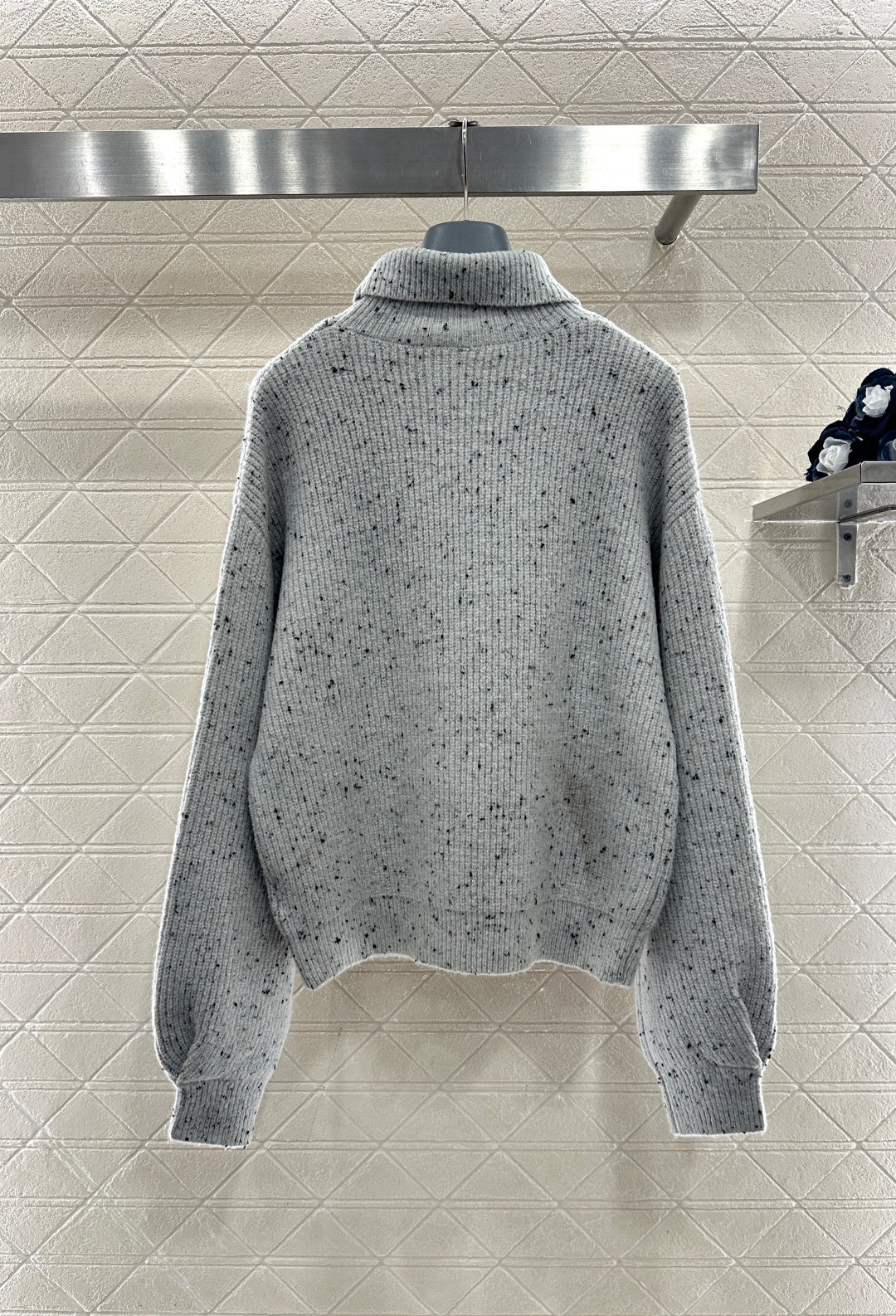 Polka Dot Lantern Sleeve Sweater