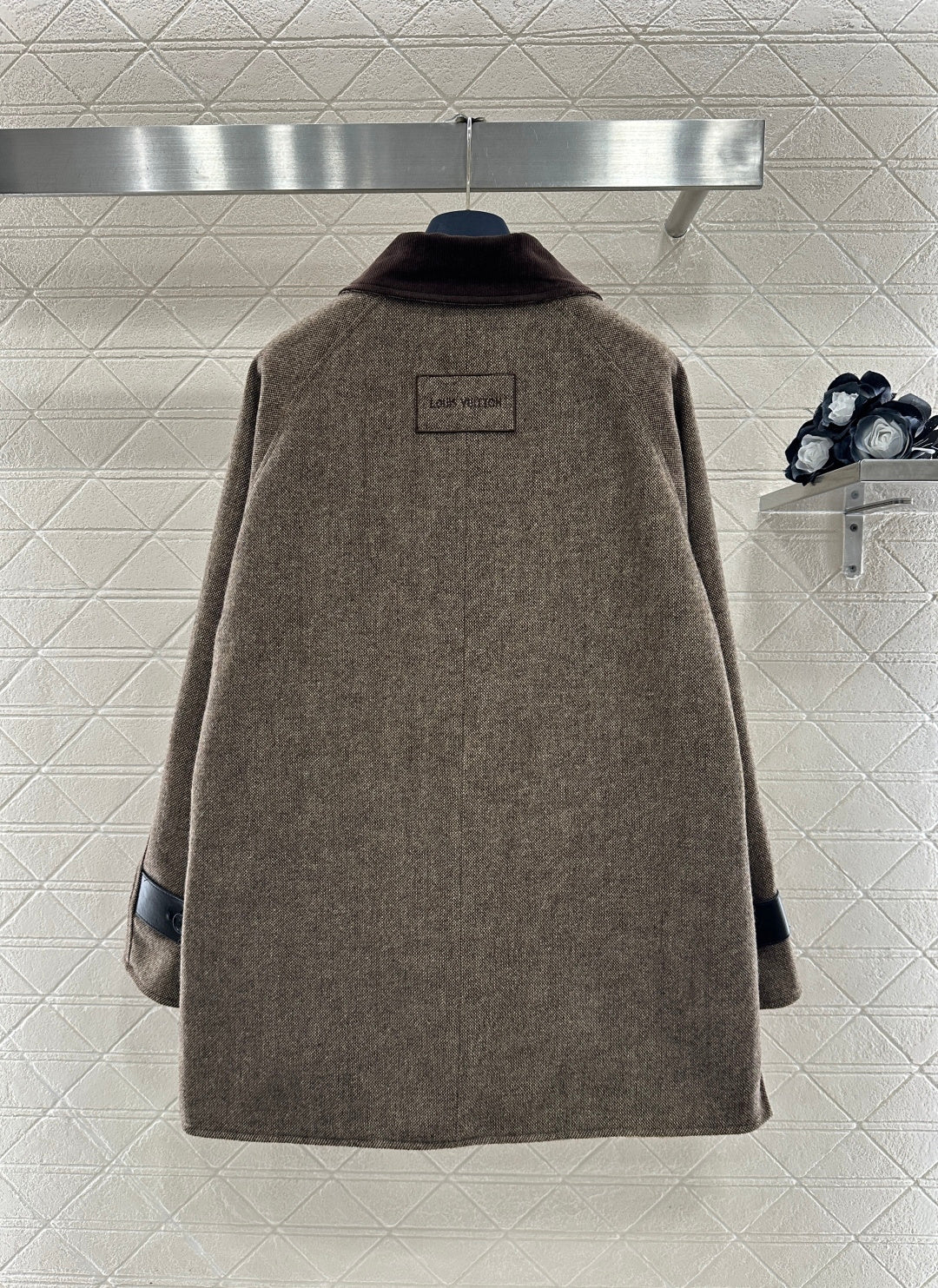 Color-blocked Lapel Coat