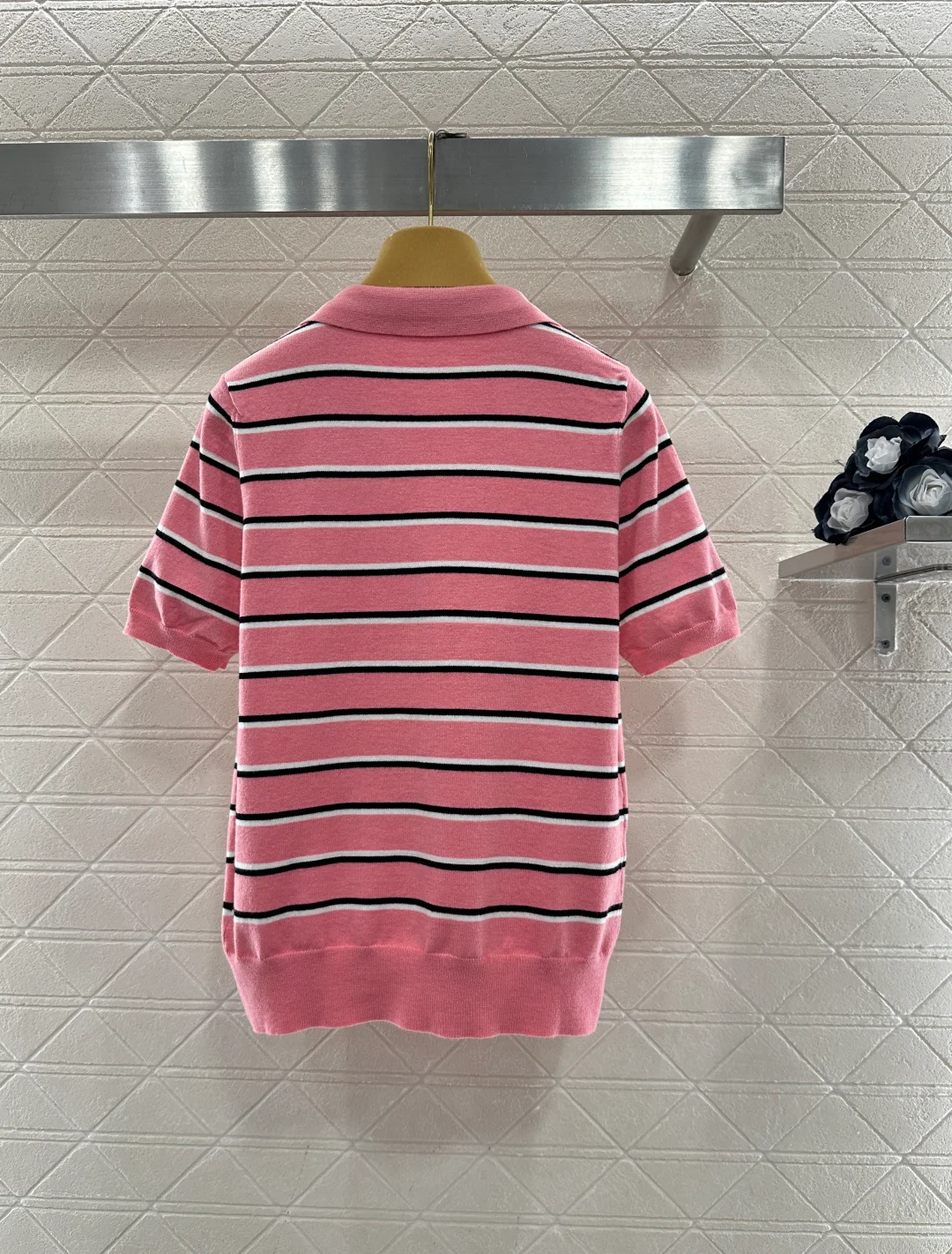Striped Collared Short-Sleeve T-Shirt