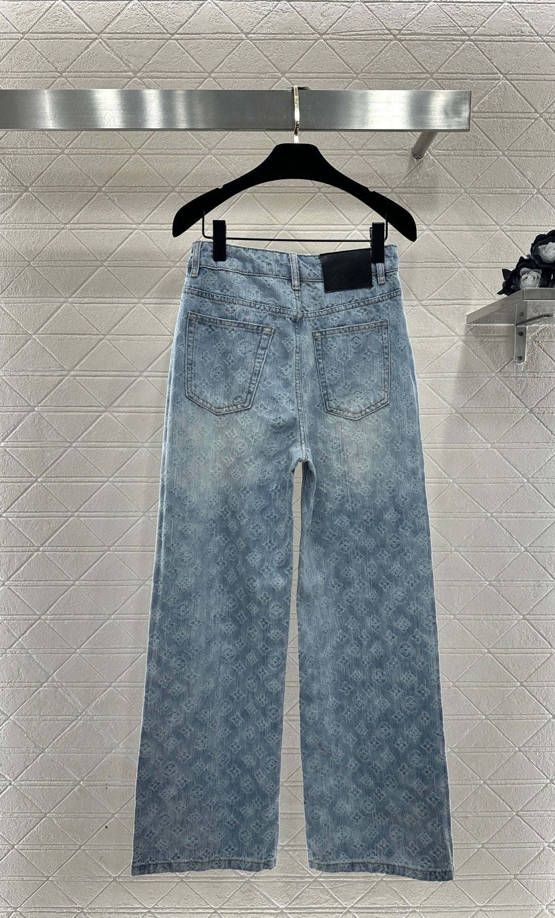 Jacquard Straight Leg Jeans