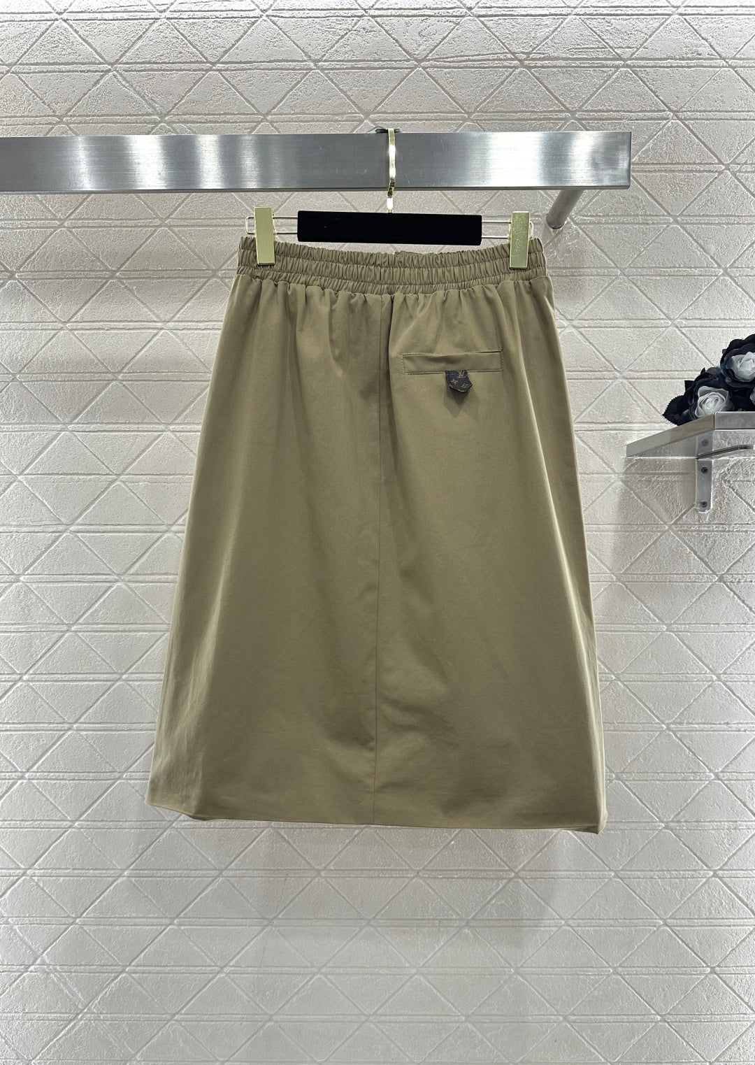 Elastic Waist A-Line Skirt