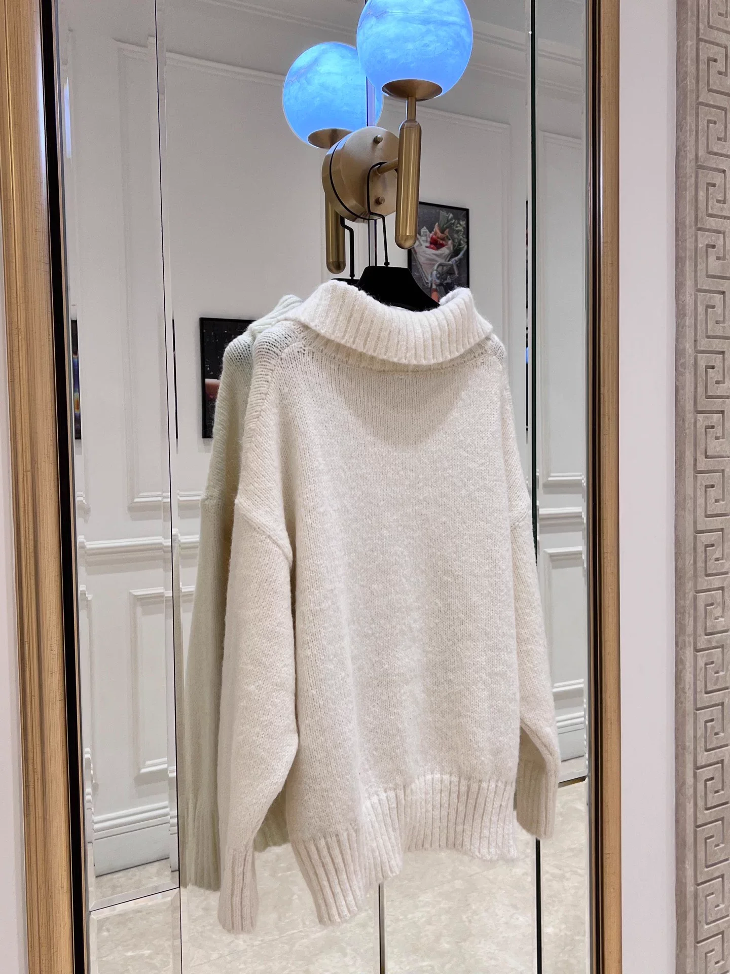 Polo collar knit sweater