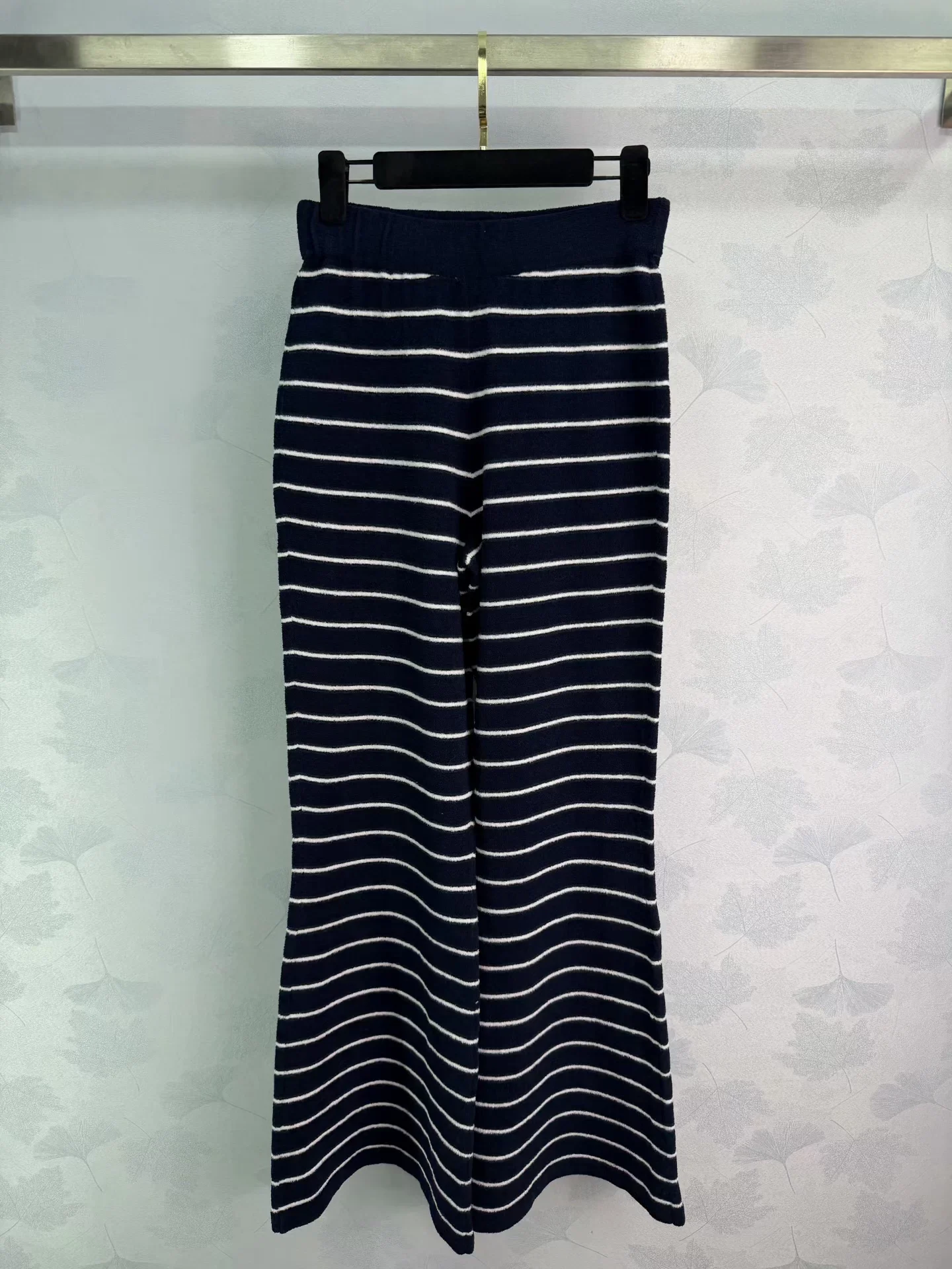 Striped Knit Flared Pants