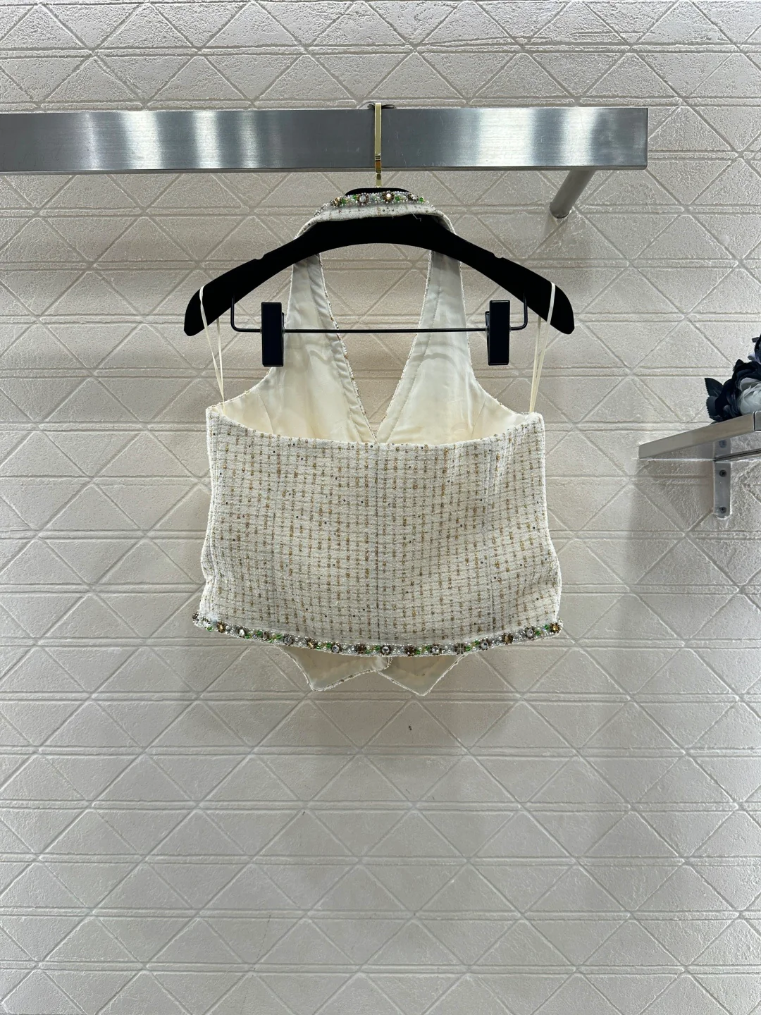 Rhinestone Halter Vest