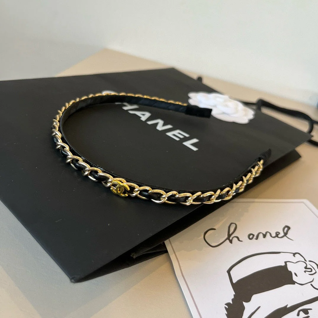 25 new leather chain headband