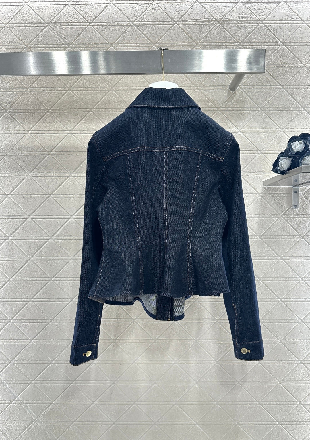 Cinched-Waist Denim Jacket