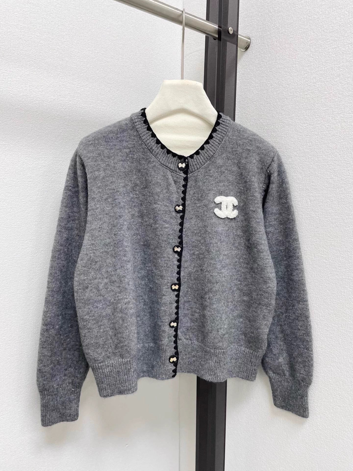 Black-trimmed cardigan