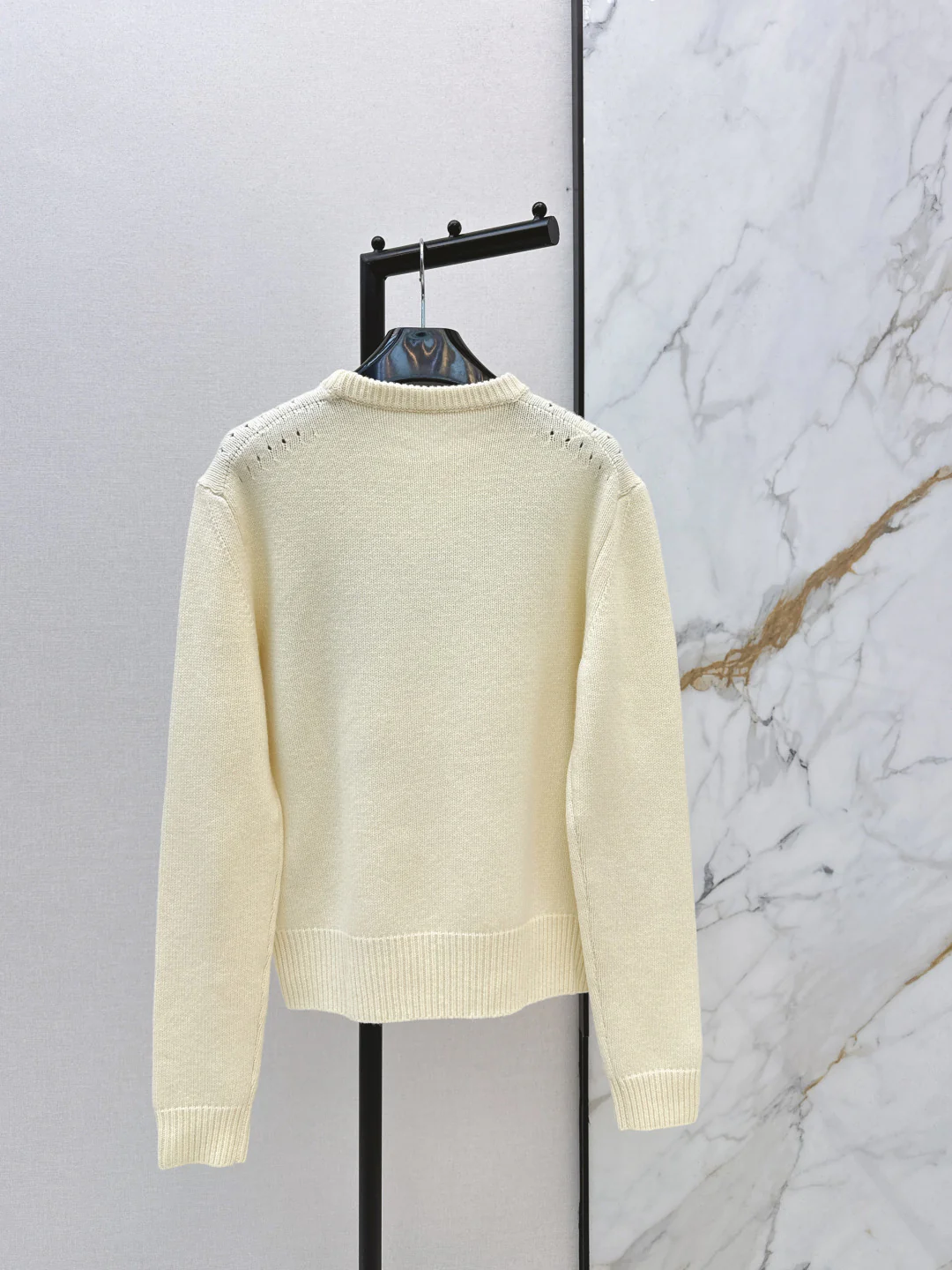 Carriage Pattern Cream Sweater