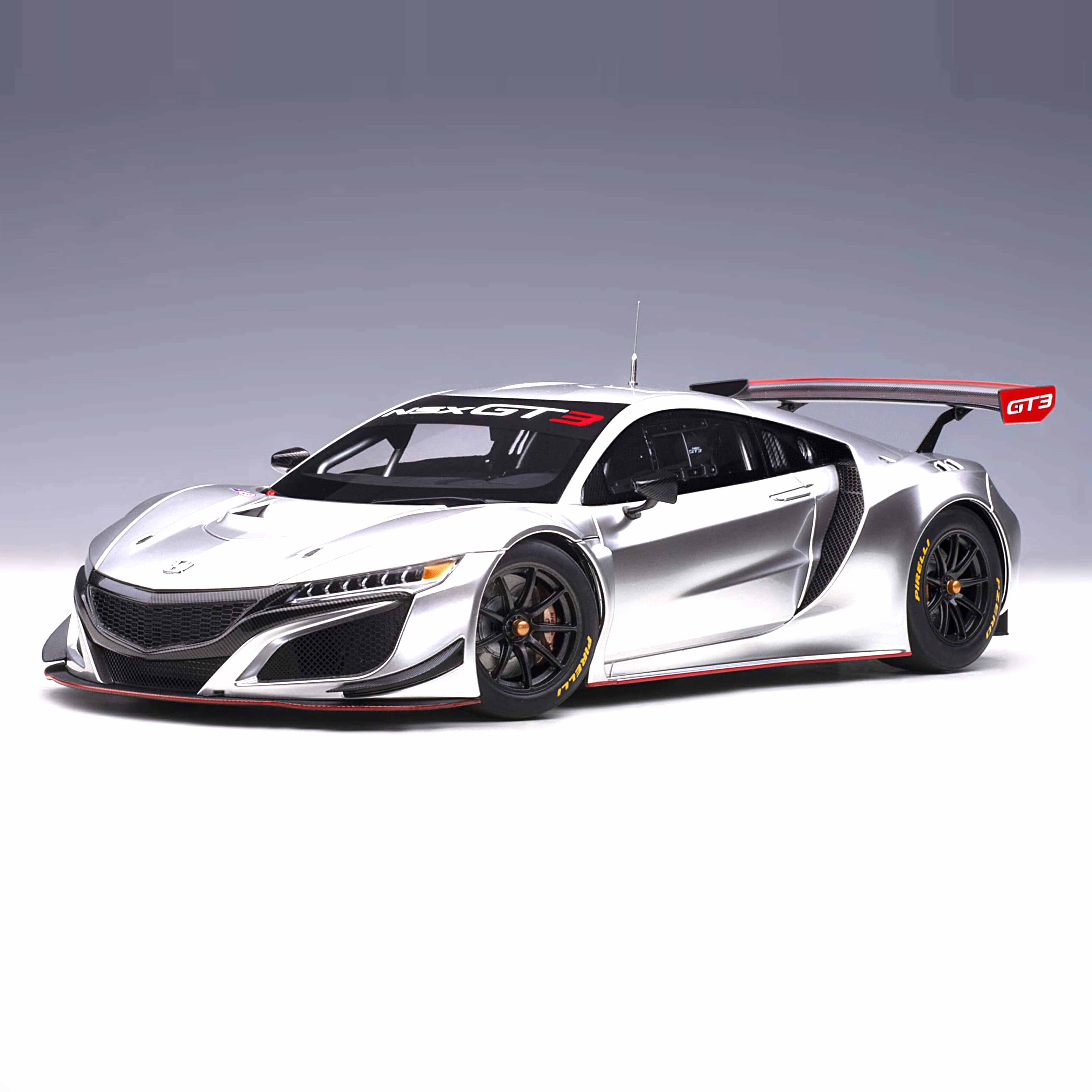 Honda NSX GT3 2018 Silver 1:18