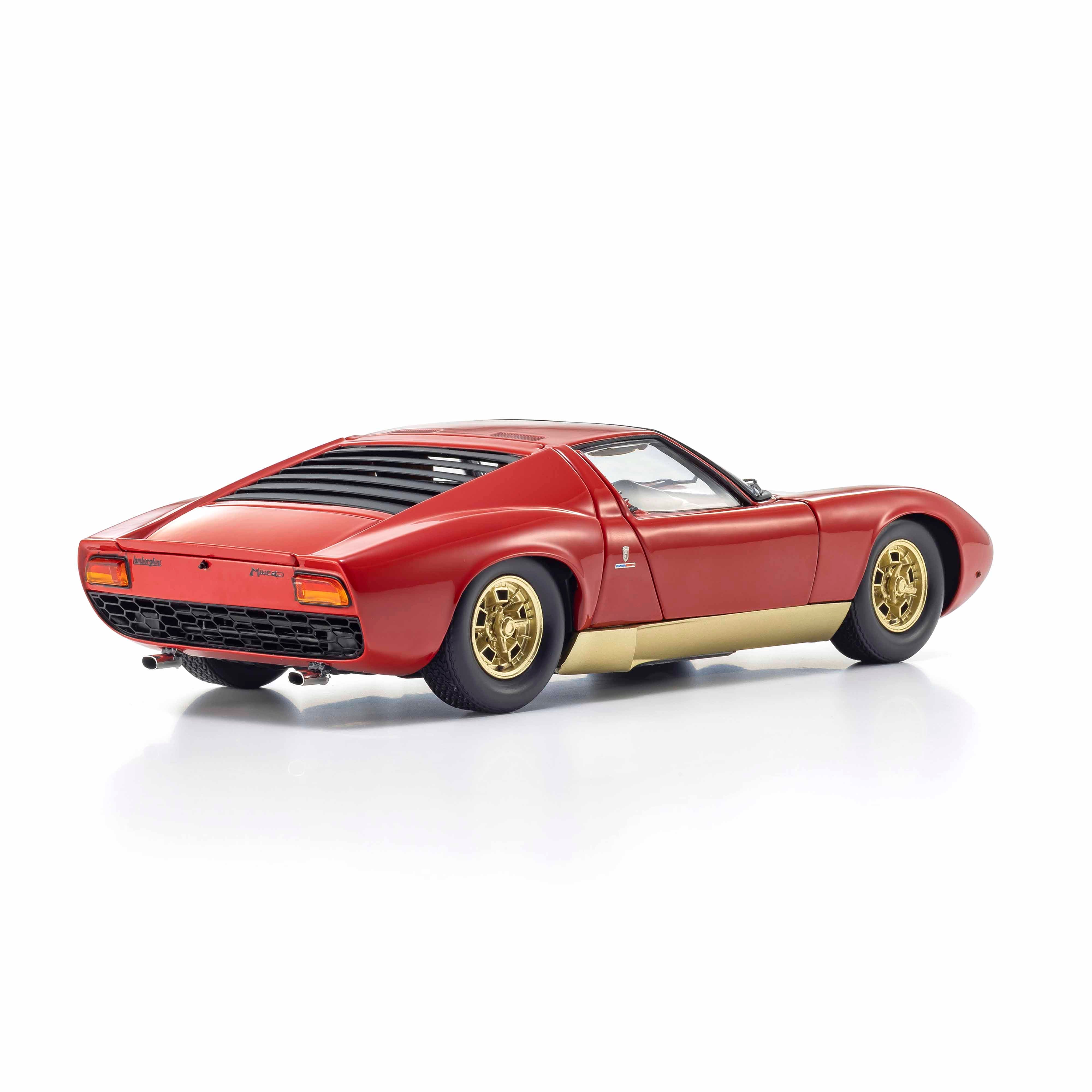 Lamborghini Miura P400 Rouge/Or (Intérieur Marron) 1/18