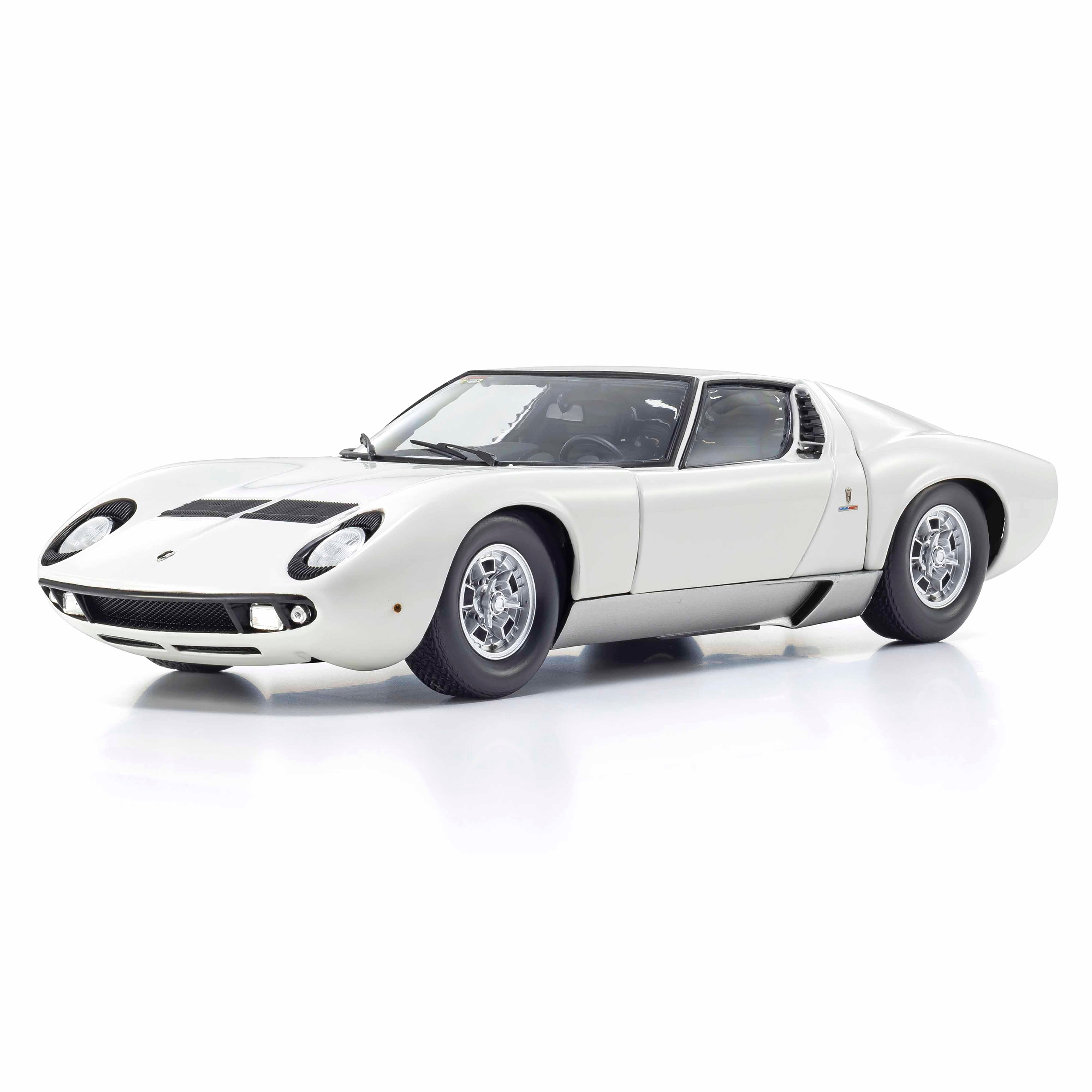 Lamborghini Miura P400 Blanc/Argent (Intérieur Noir) 1/18