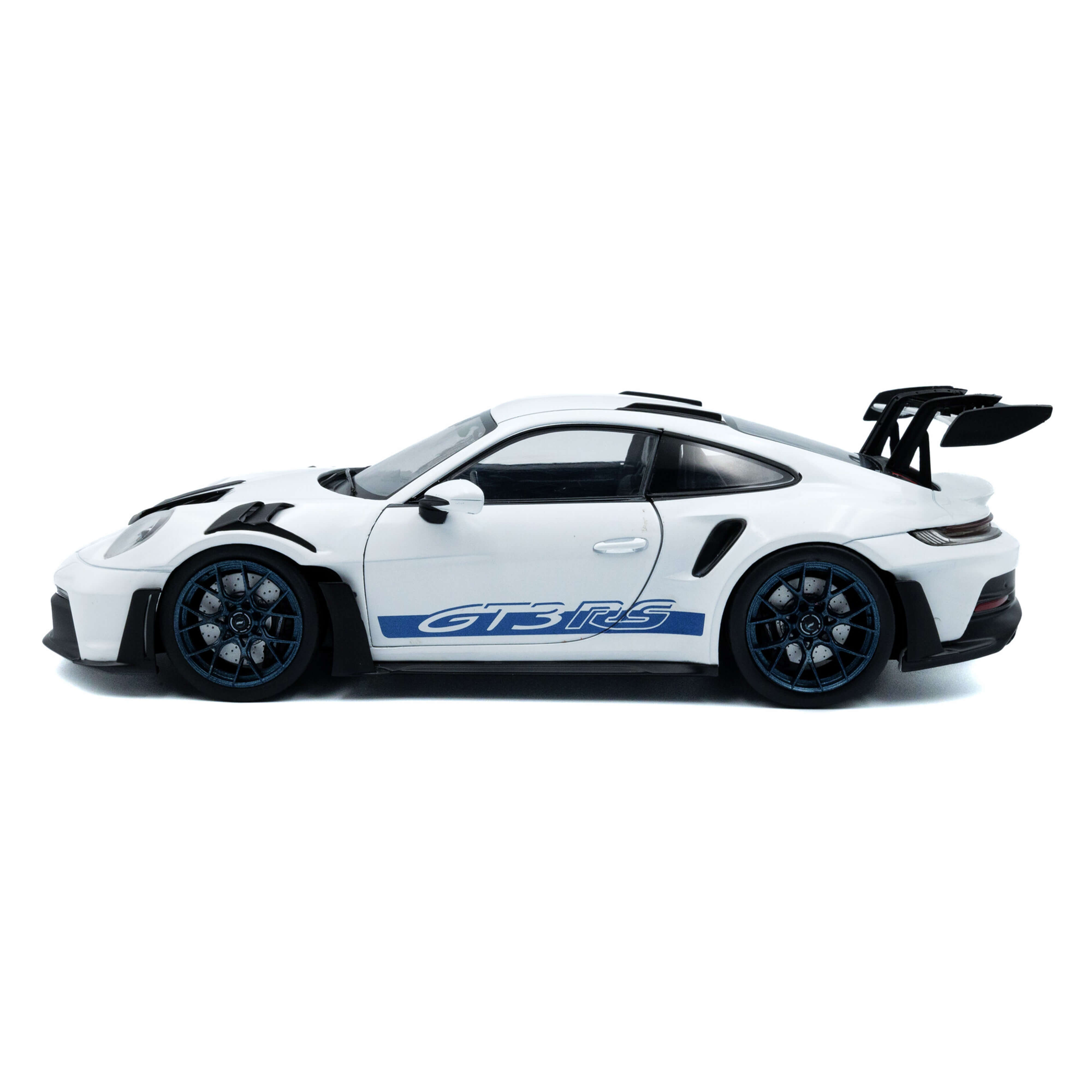 Porsche 911 GT3RS 2024 white with blue stripes 1/18