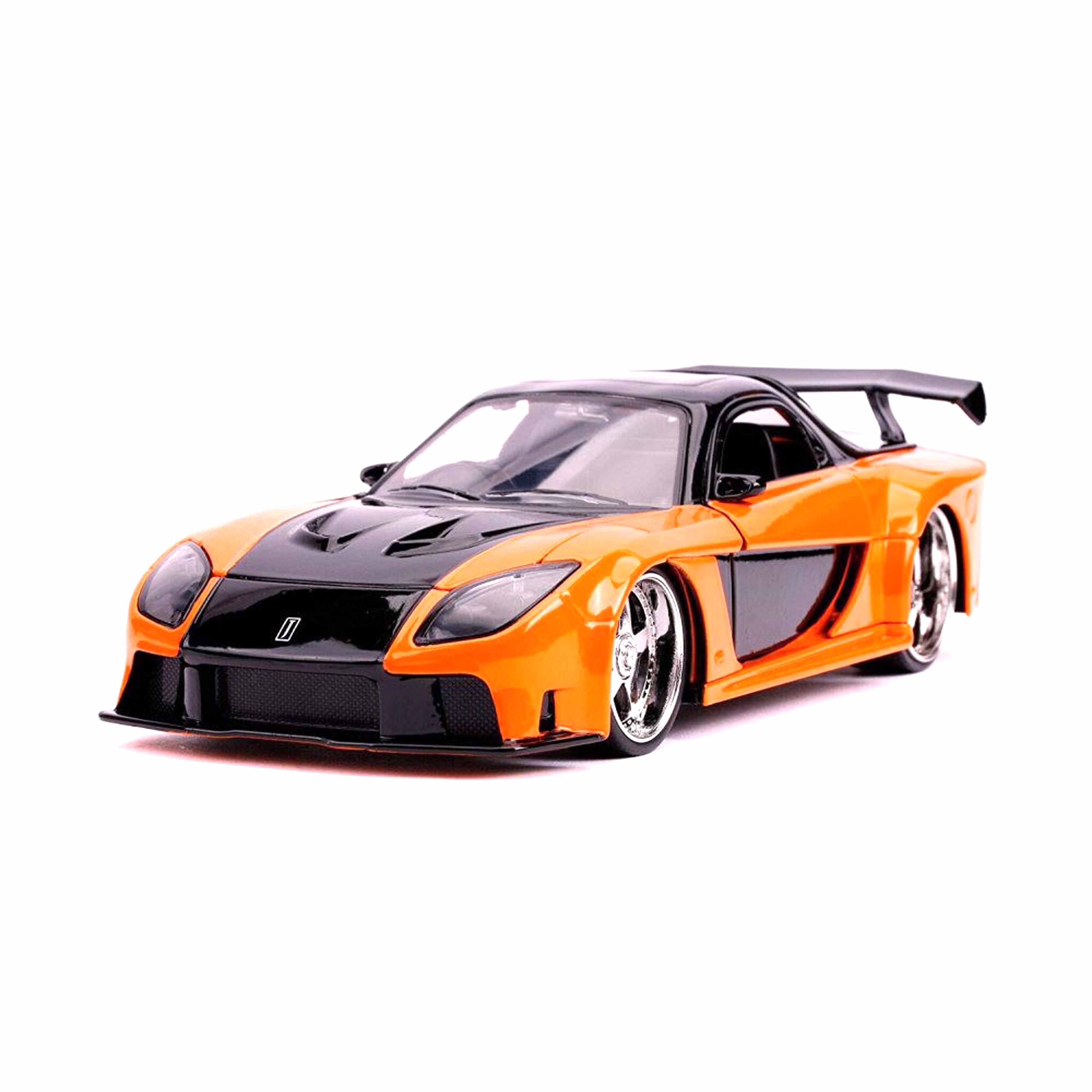 Mazda RX-7 with Han's figure Metallic Orange Fast&Furious 1997 1:24