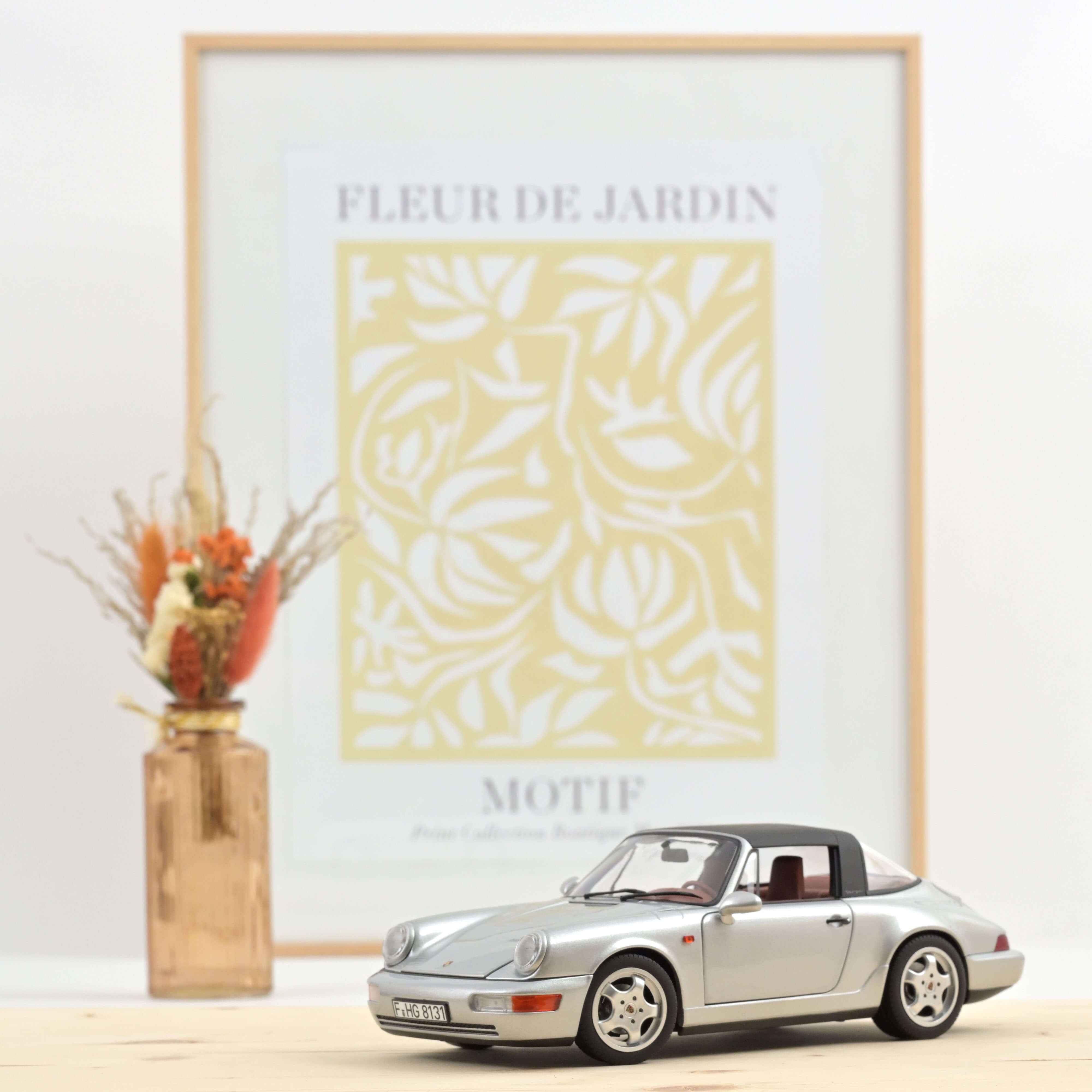 Porsche 911 Carrera 4 Targa 1991 Polar Silver Metallic 1:18