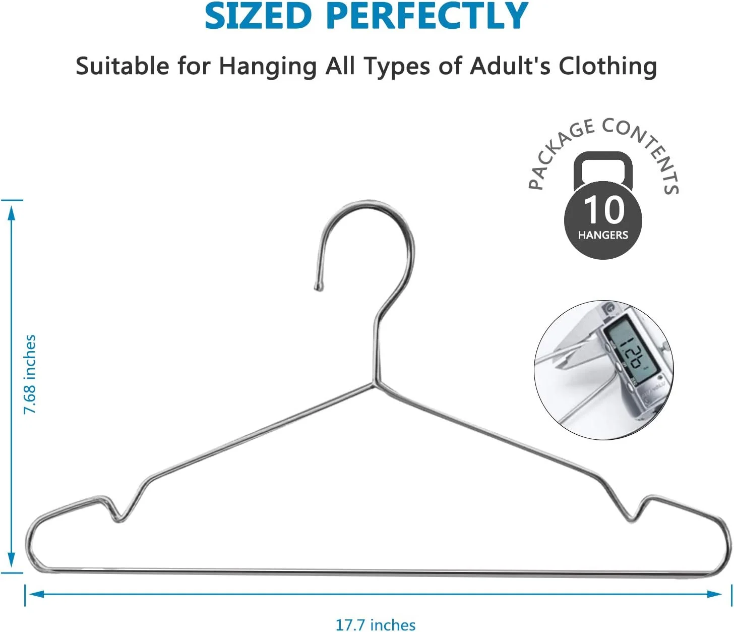 Wire Coat Hangers 40 Pack Strong Heavy Duty Stainless Steel Metal Ultra Thin Space Saving Clothes Hangers 16.5 Inch