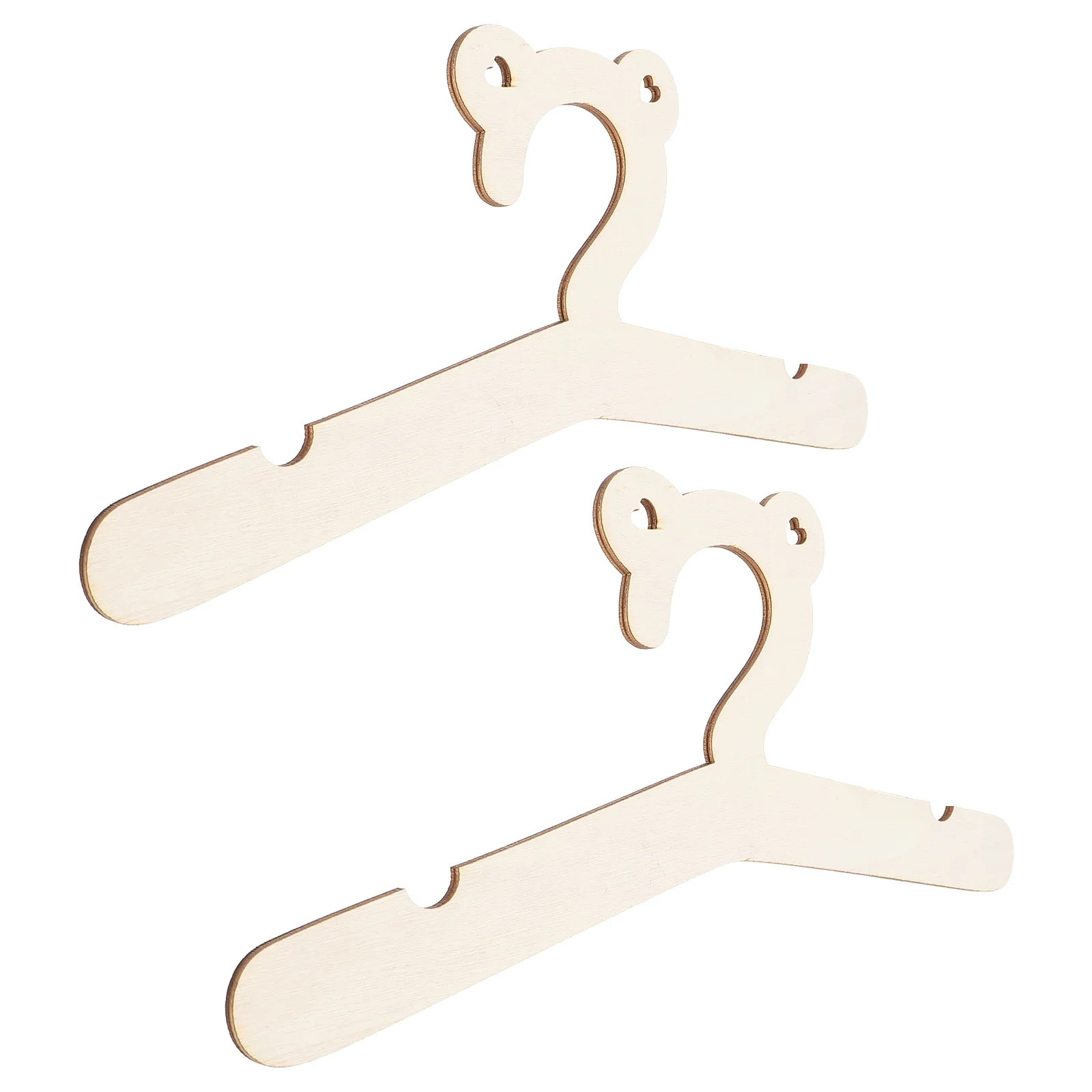2 Pcs Wire Coat Hanger Photo Prop Baby Clothes Hangers Child 30X10.5cm Brown