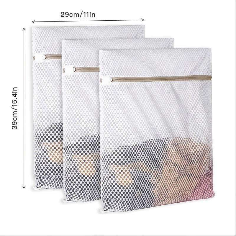 3pcs Durable Honeycomb Mesh Laundry Bags For Delicates, Net Fabric Durable And Reusable Delicate Wash Bag, Travel Organization Bag For Lingerie, Clothes, Jeans, Bath Towel, Sock