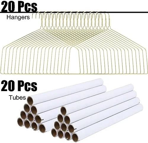 20 Pcs Gold Dry Cleaner Hangers 18" Drapery and Tubes Tablecloth Blanket Hanger With Strong 10.5 Gauge Wire for Heavy Items$$Home Decor, Kitchen, & Other