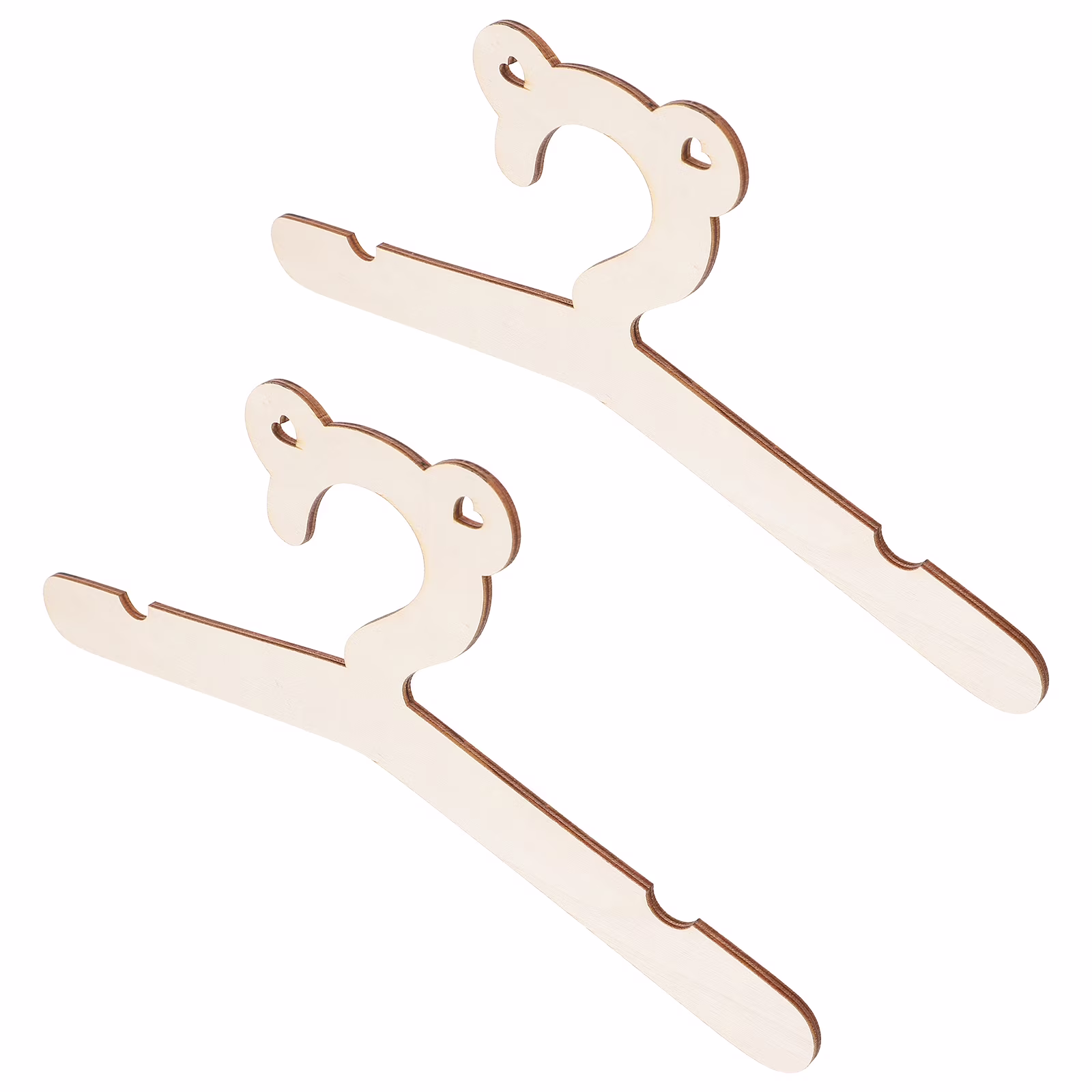 2 Pcs Wire Coat Hanger Photo Prop Baby Clothes Hangers Child 30X10.5cm Brown