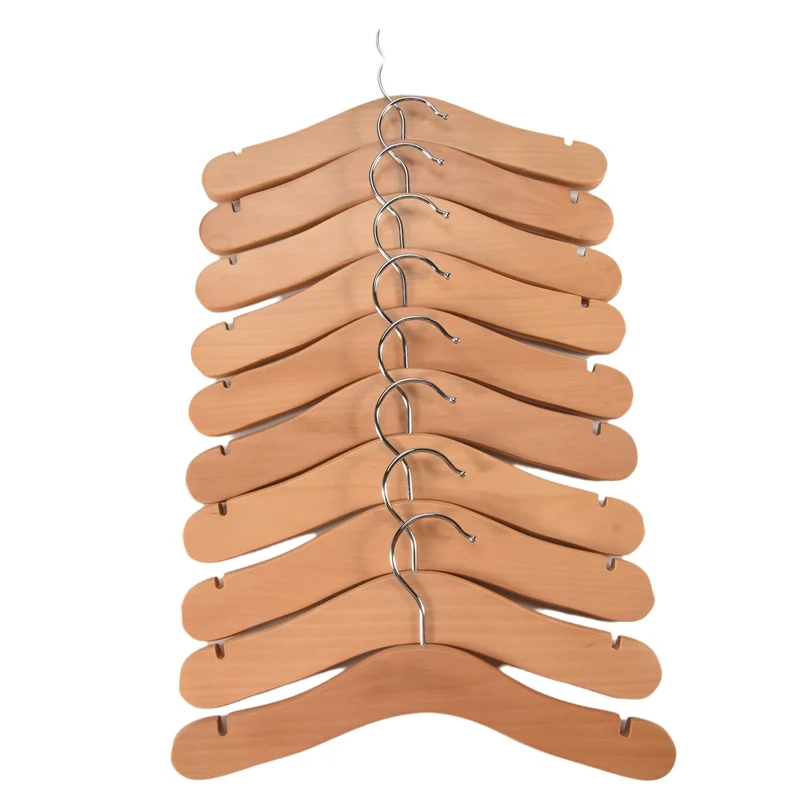Wooden Baby Hangers,Kids Hangers,Notched Shoulder Design for Children Clothes,Decoration Hanger,10 Pack,Medium