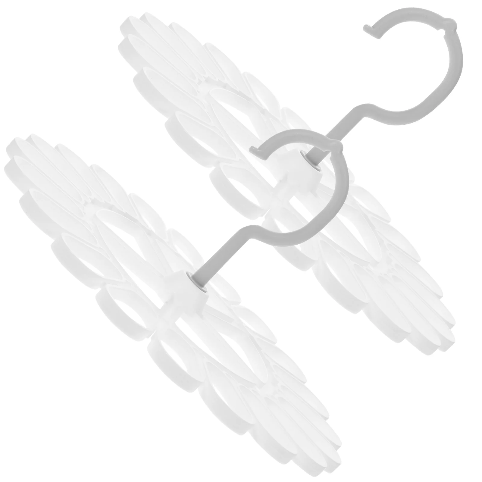 2 Pcs Clothes Drying Rack Socks Hanger Foldable Multi Clip Hangers White