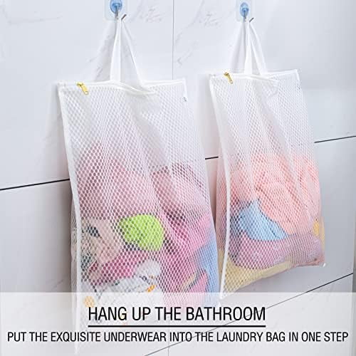 Laundry Bag Mesh Wash Bag，Use YKK Zipper，Tote Bag Bathroom Hanging, Bra Fine Mesh Wash Bag for Underwear 3 Bags（3L Cellular Mesh）$$Home Decor, Kitchen, & Other
