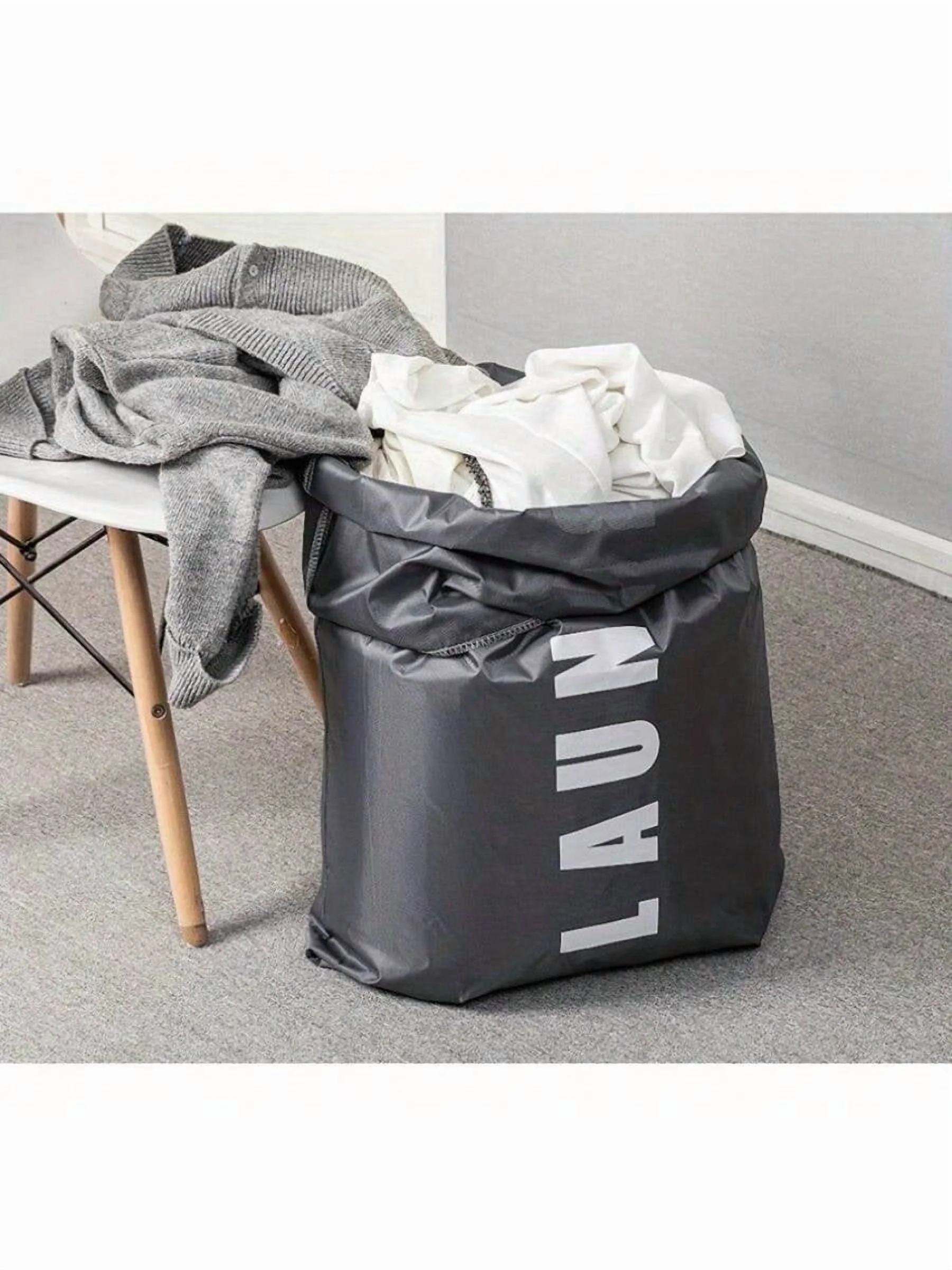 1PC Extra-Large Canvas Laundry Bag - Drawstring Closure, Washable, Portable & Foldable - Clothes Storage for Home & Travel, Home Organizing Bag