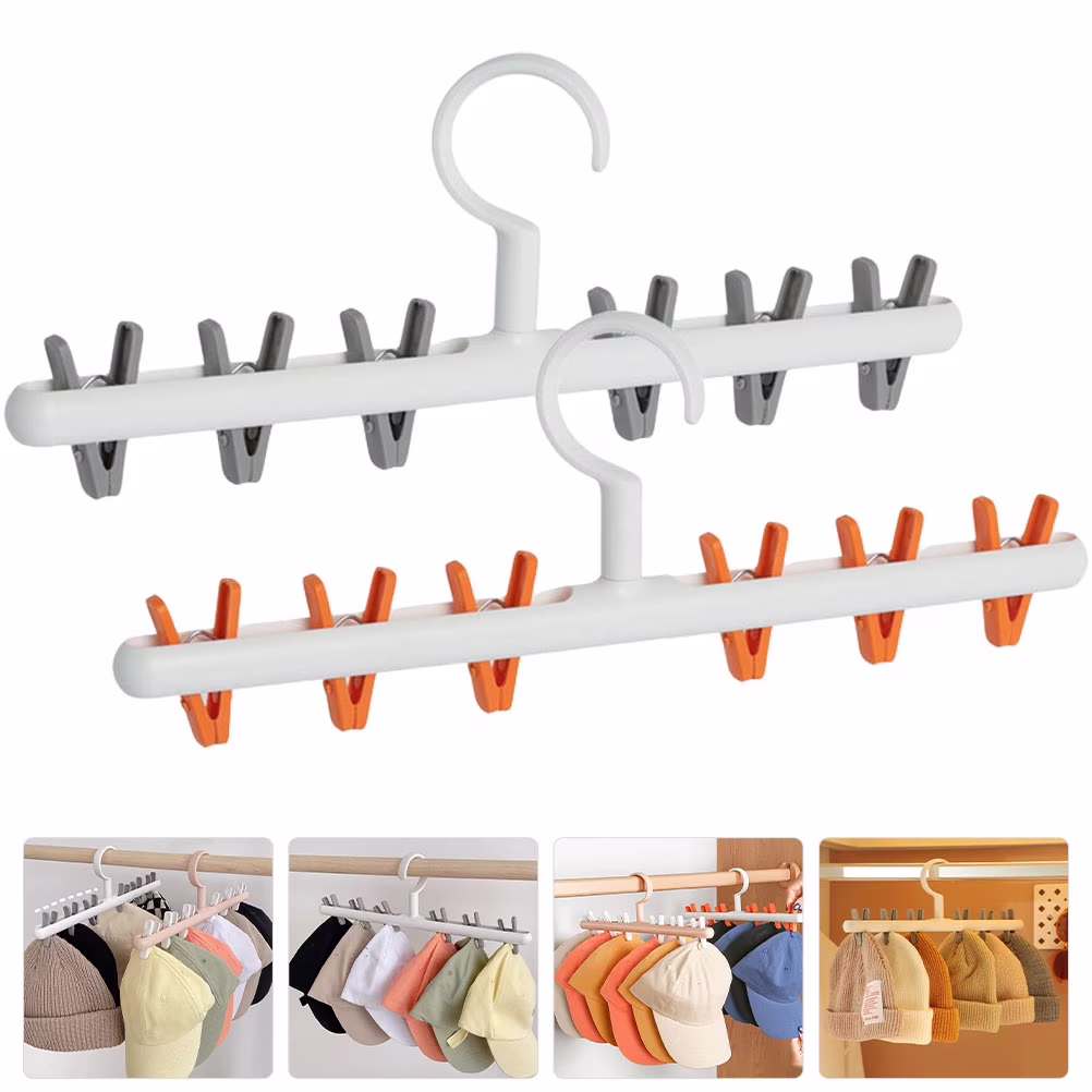 2Pcs Clothes Drying Clamps Organizer Clothes Hangers Home Hat Storage Clip Hangers
