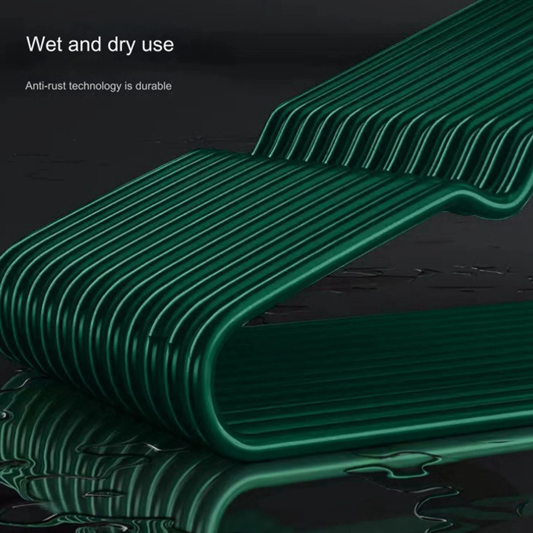 40X Clothes Hangers with Non-Slip Design, Traceless Clothes Racks, Sturdy Heavy Duty Coat Hangers Green