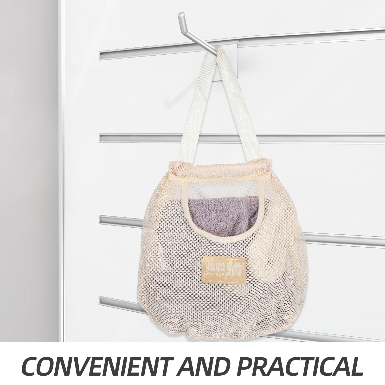 2pcs Hanging Mesh Bag Multi-purpose Mesh Laundry Bag Clothespin Bag Socks Pouch