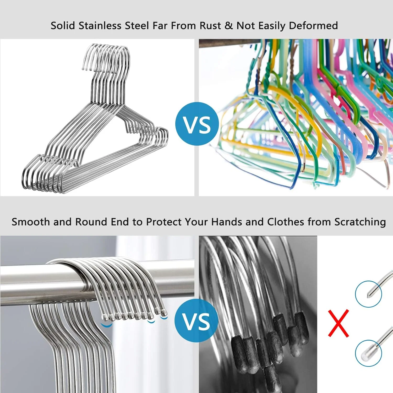 Wire Coat Hangers 40 Pack Strong Heavy Duty Stainless Steel Metal Ultra Thin Space Saving Clothes Hangers 16.5 Inch