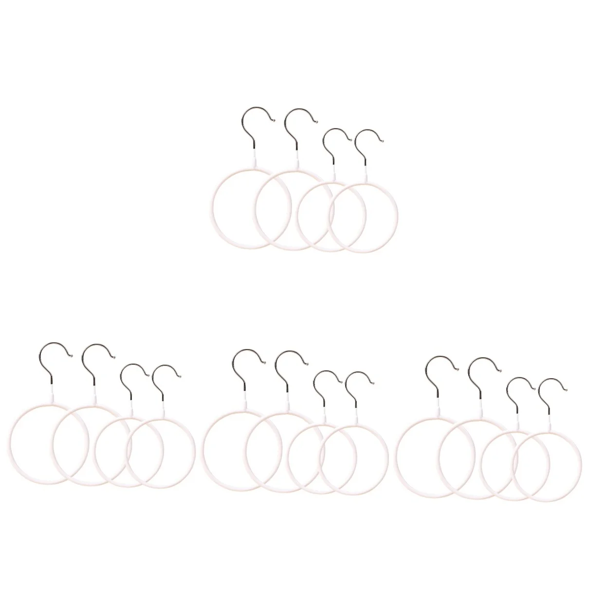 16 pcs  Simple Style Scarf Ring Hanger Closet Clothes Hanger Metal Belt Hangers
