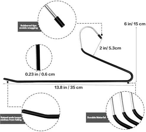 30 Pack Non Slip Jean Hangers, Space Saving Clothes Open Ended Hanger, Versatile Blanket Hangers for Heavy Pants, Scarf, Tablecloth, Slacks Women Men$$Home Decor, Kitchen, & Other