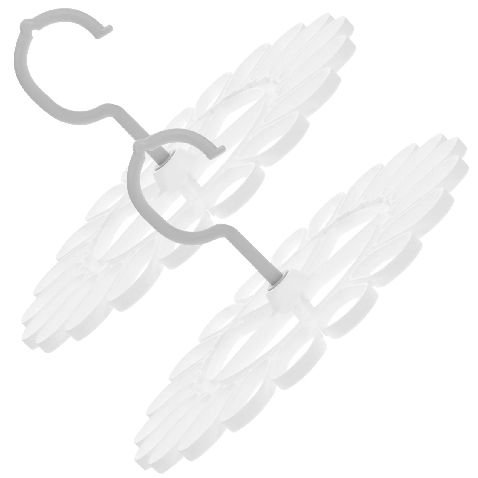 2 Pcs Clothes Drying Rack Socks Hanger Foldable Multi Clip Hangers White