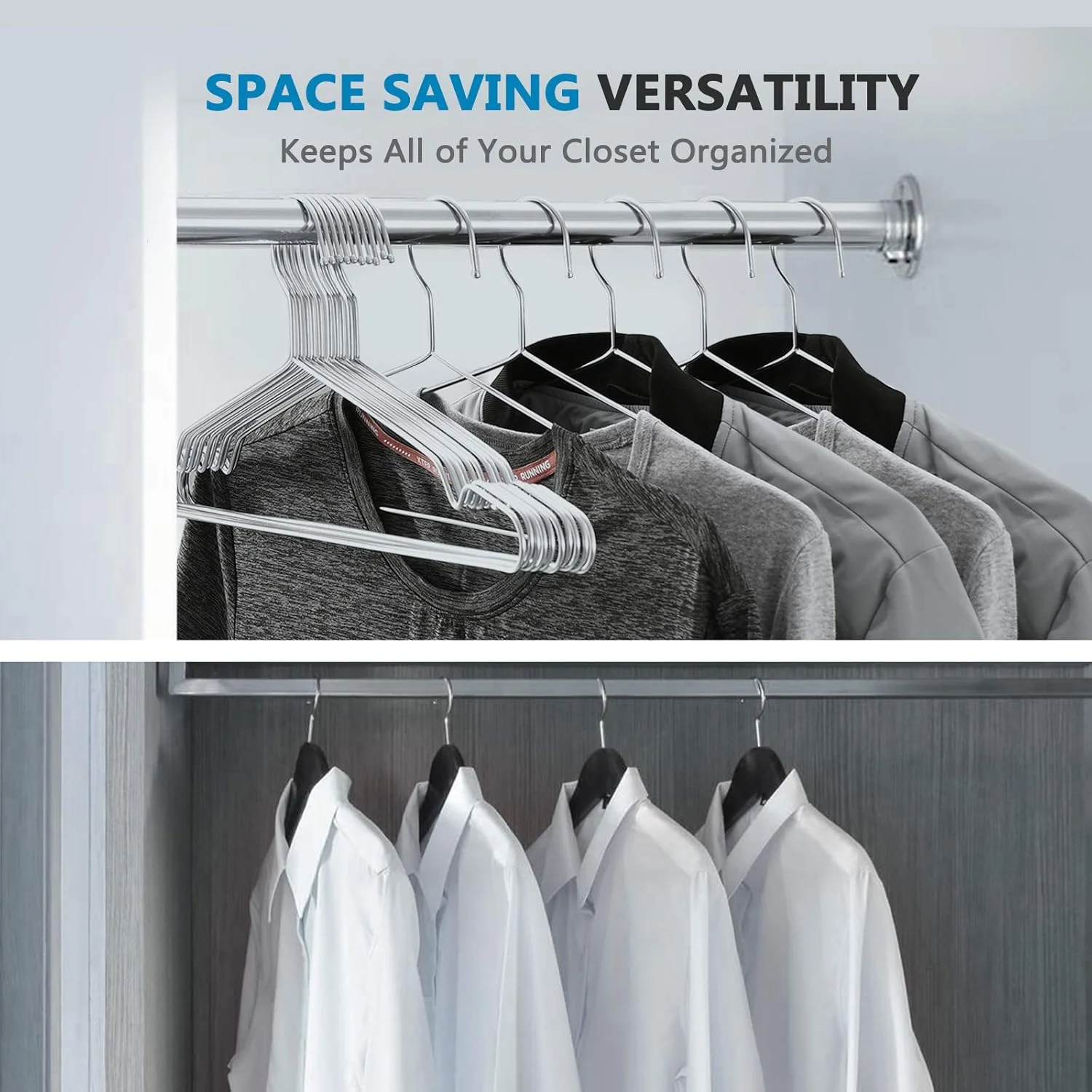 Wire Coat Hangers 40 Pack Strong Heavy Duty Stainless Steel Metal Ultra Thin Space Saving Clothes Hangers 16.5 Inch