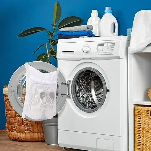Laundry Bags, Sneaker Wash & Dry Net Bag: Large Dryer Sneaker Laundry Bags, HoneyComb Mesh with Zipper, Strap for Shoes, Washing Mesh Net for Most Dryers Door 15.7" Large – Home Decor