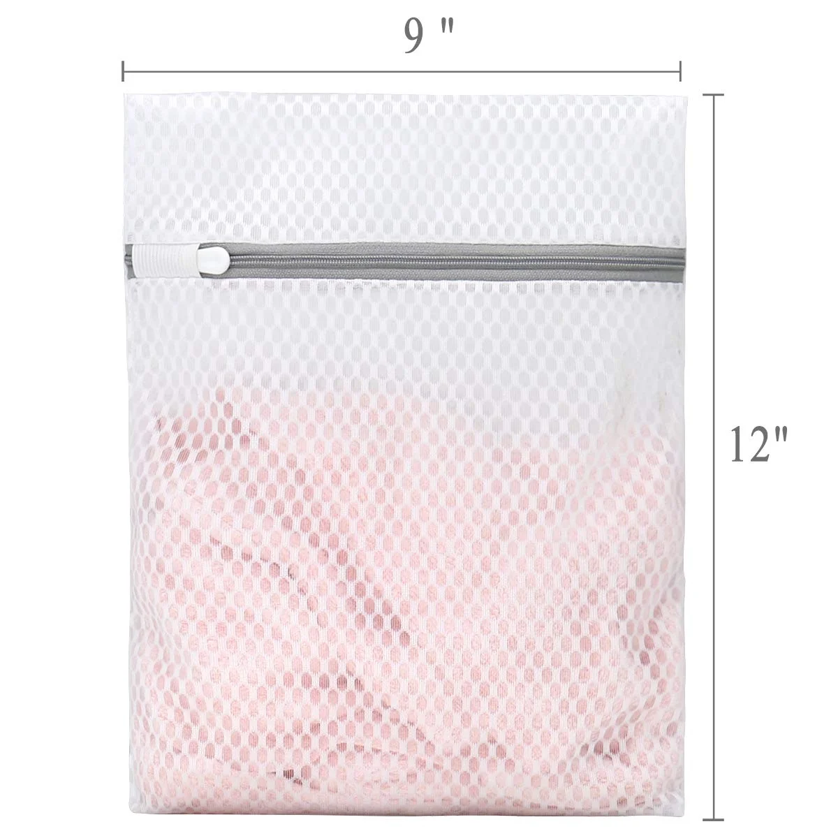 Small Honeycomb Mesh Laundry Bags 3Pcs 9x12 Inch, Heavy Duty Washing Machine Bags for Delicates Socks Gloves, Anti-Rust Zipper, White