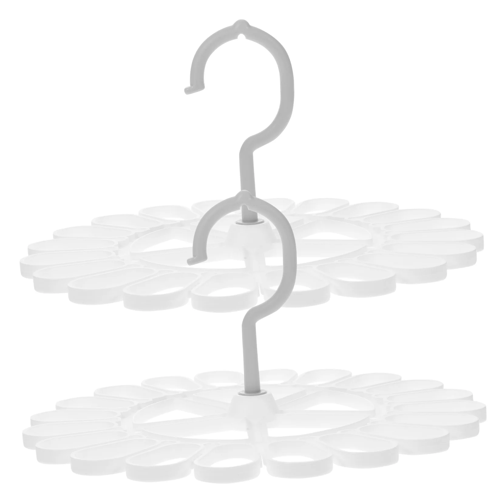 2 Pcs Clothes Drying Rack Socks Hanger Foldable Multi Clip Hangers White