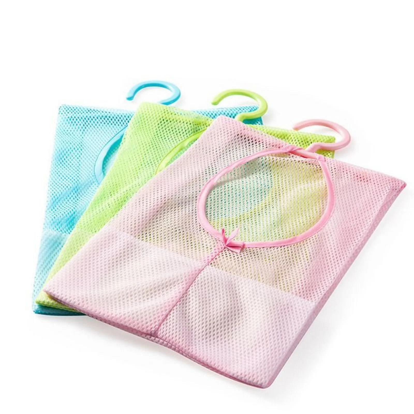 Small Laundry Bag Mesh Clothespin Bag Travel 37.00X22.00X0.50CM Blue