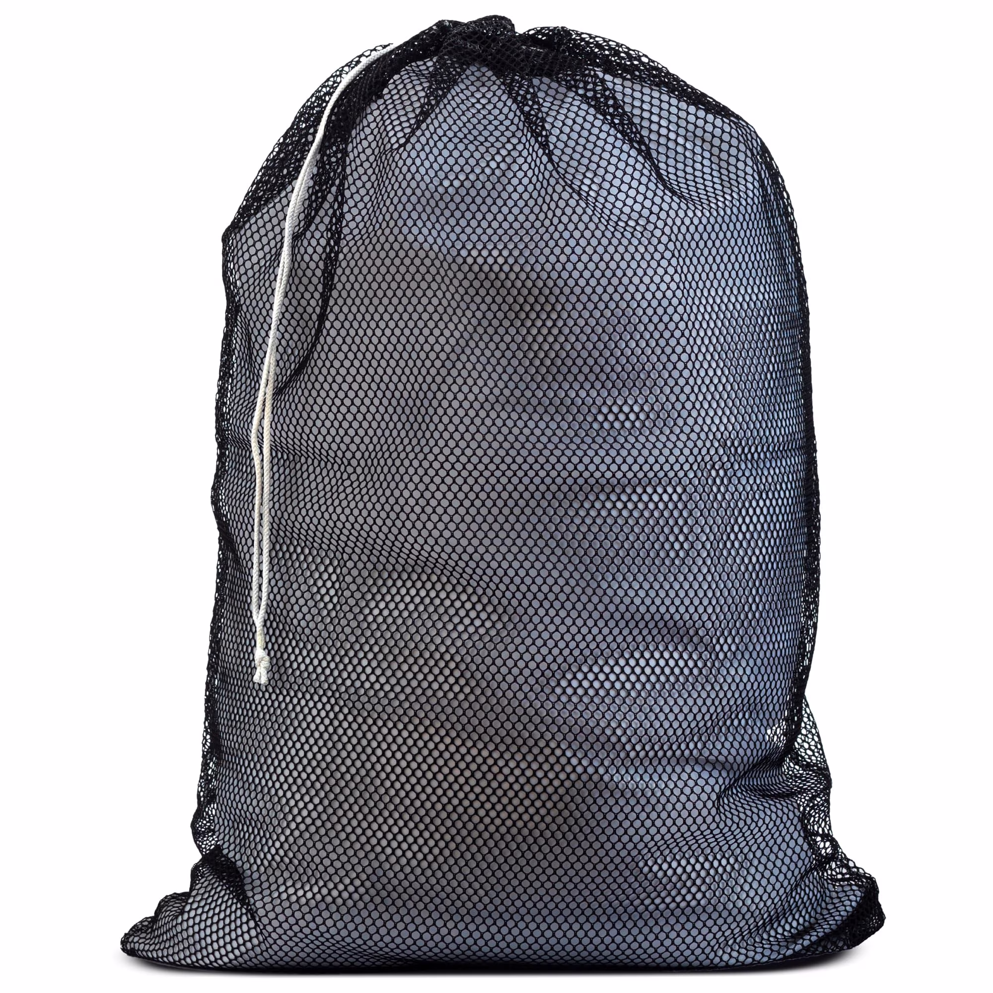 Extra Large Mesh Laundry Bag 24 by 36 Inches Heavy Duty Machine Washable Secure Drawstring for Dorm Room Apartment Camping Gear Black