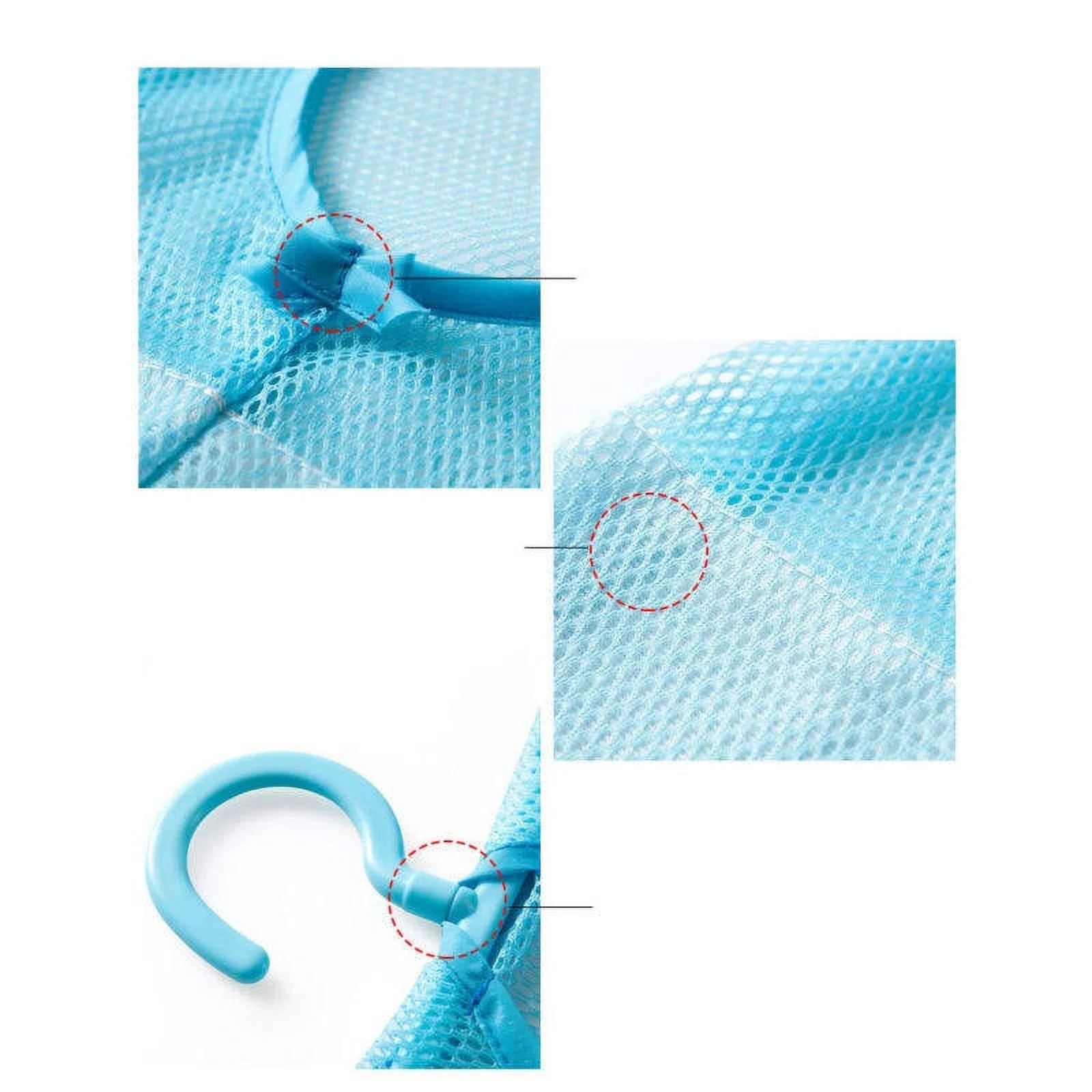 Small Laundry Bag Mesh Clothespin Bag Travel 37.00X22.00X0.50CM Blue