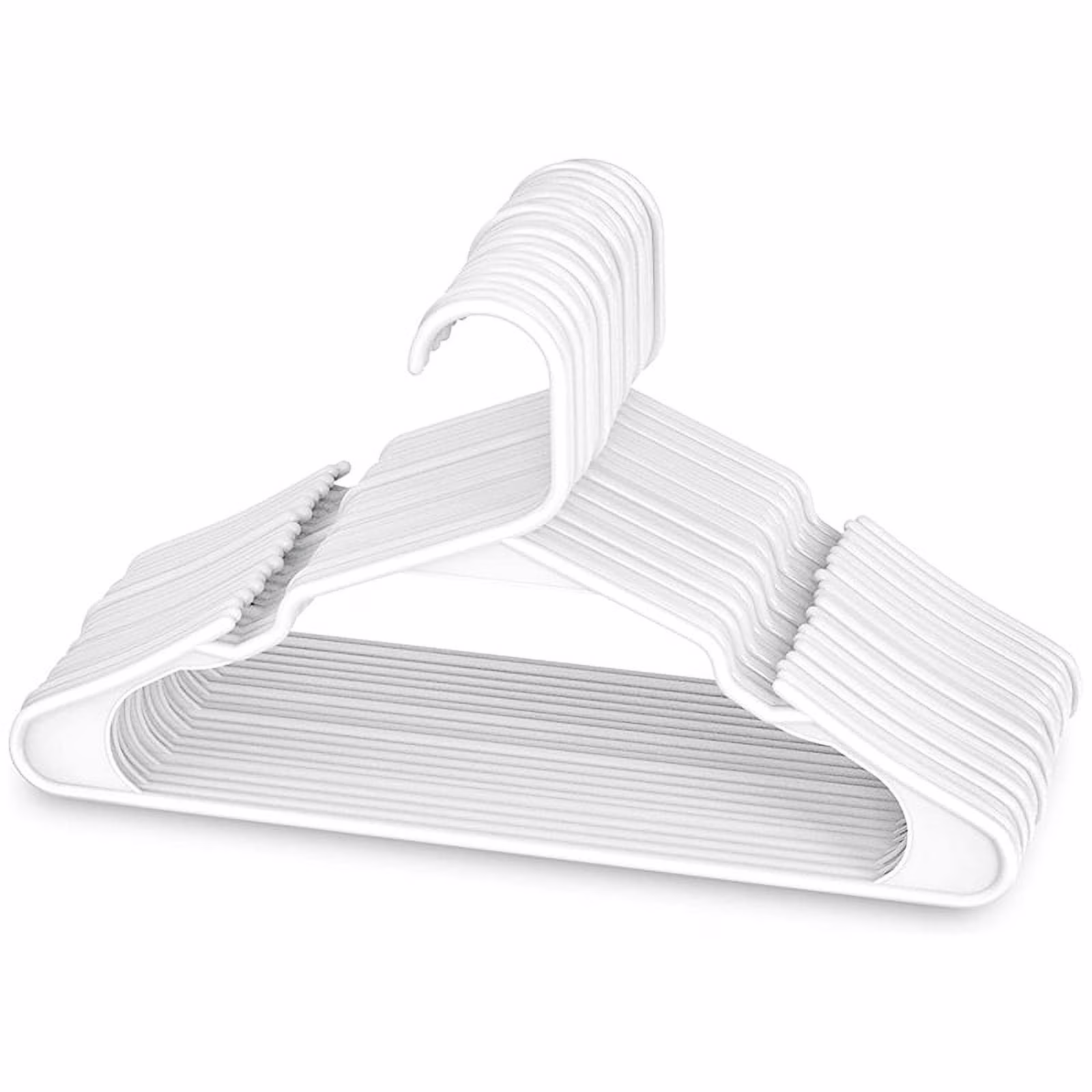 White Plastic Hangers, Clothes Hangers Perfect for Everyday Standard Use, Clothing (White, 20 Pack)