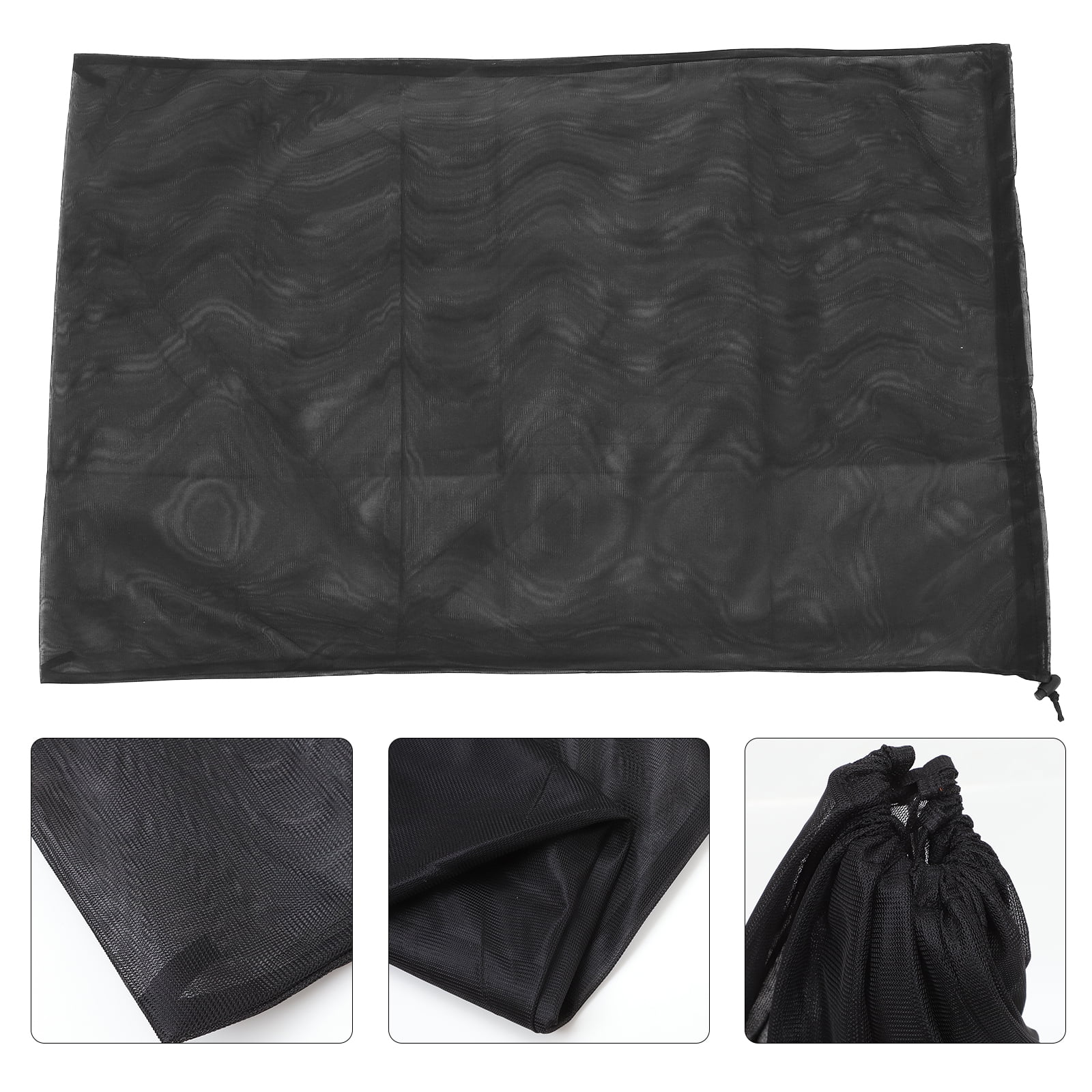 Laundry Bag Drawstring Collapsible Mesh Travel Black