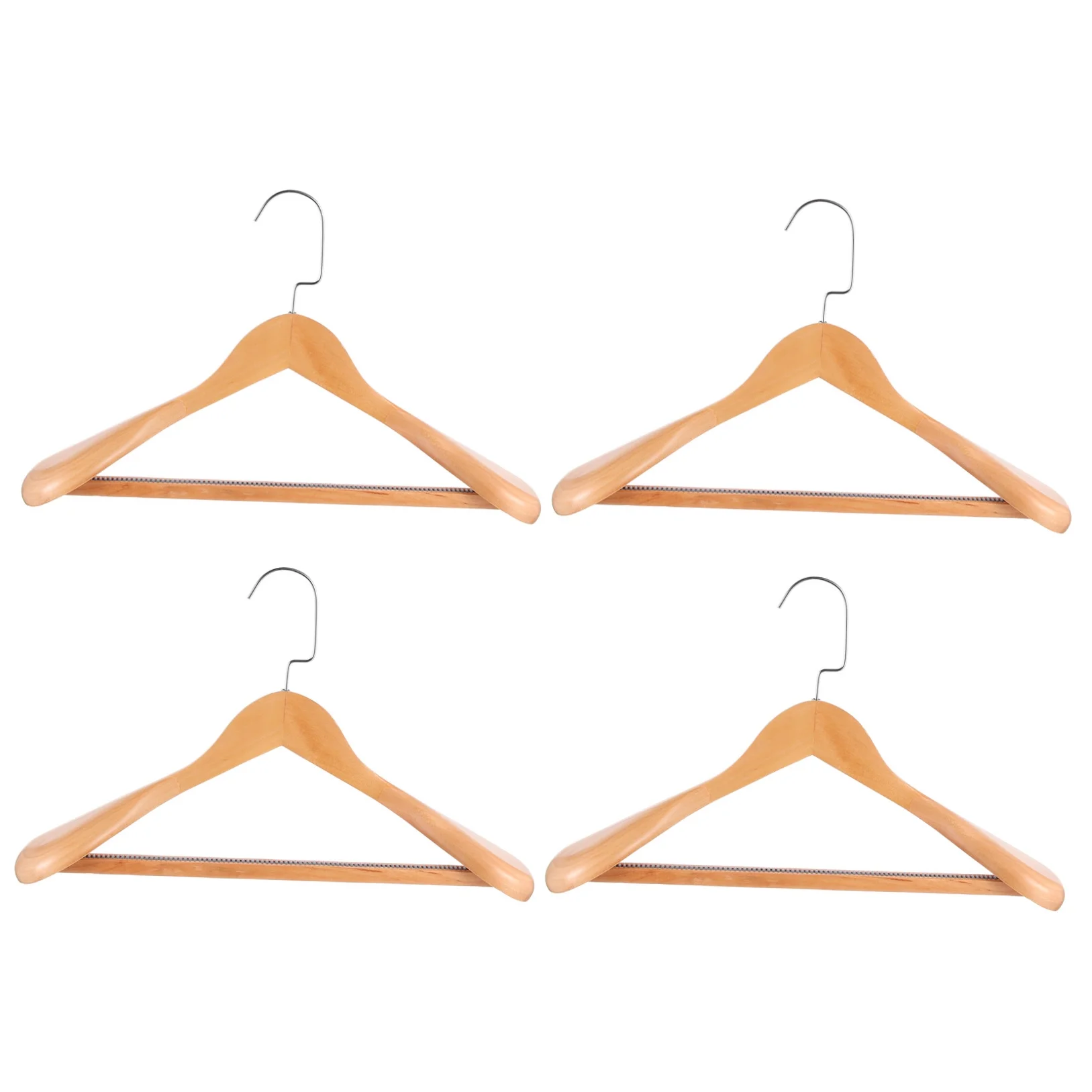4 Pcs Wooden Clothing Hanger Hanging Suit Hangers Women's Khaki
