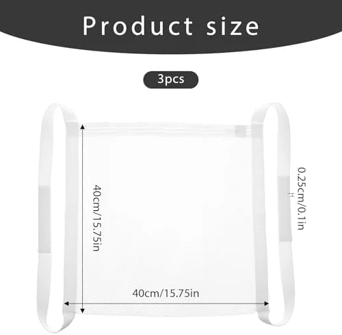 3 Pack Sneaker Dryer Bag Shoe Drying Bag 15.7x15.7 Inch White Dry Net Bags Large HoneyComb Mesh Bags with Zipper and Strap Reused Laundry Tool for Dryer Shoes Clothing