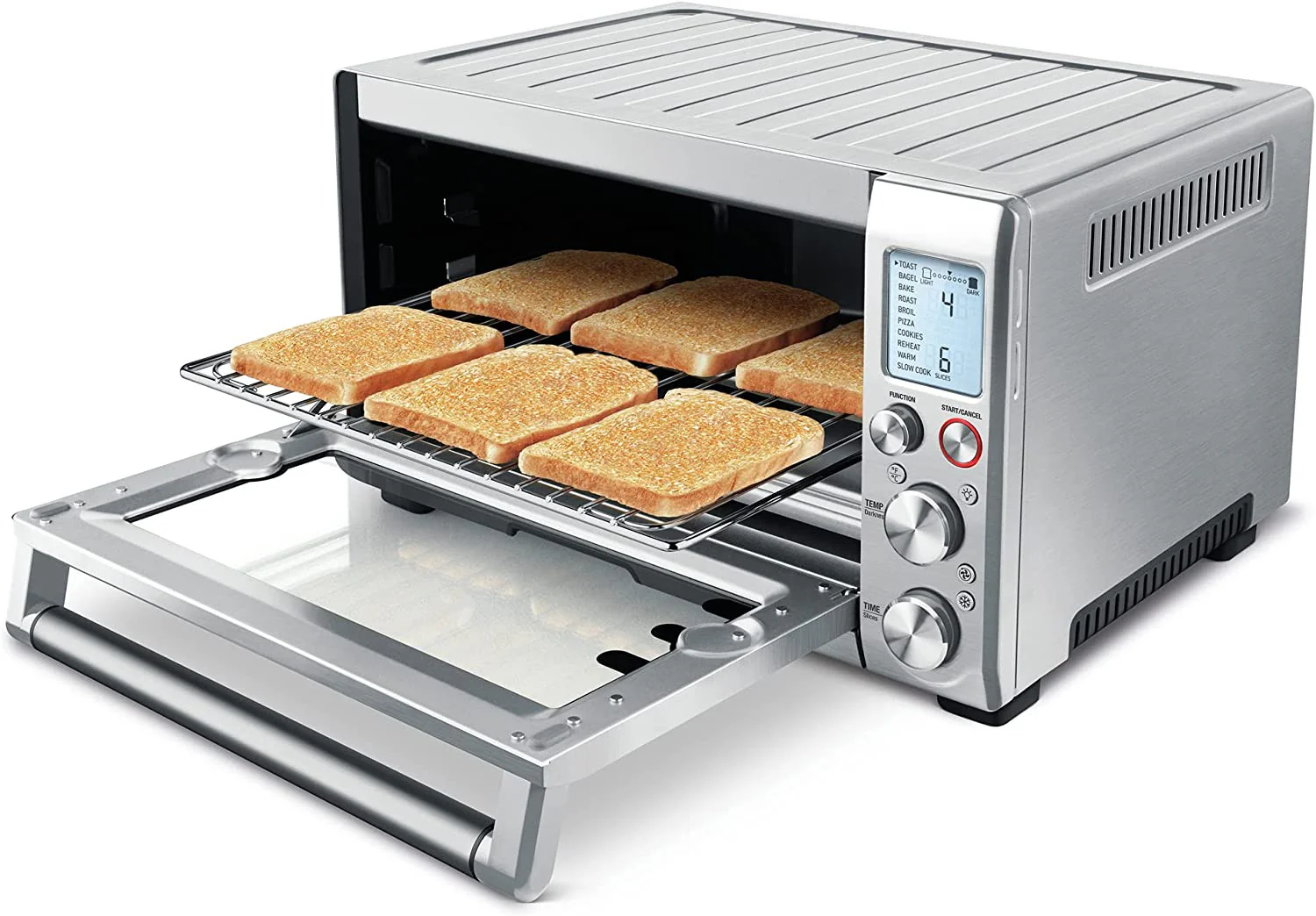 Tabletop convection oven, brushed stainless steel