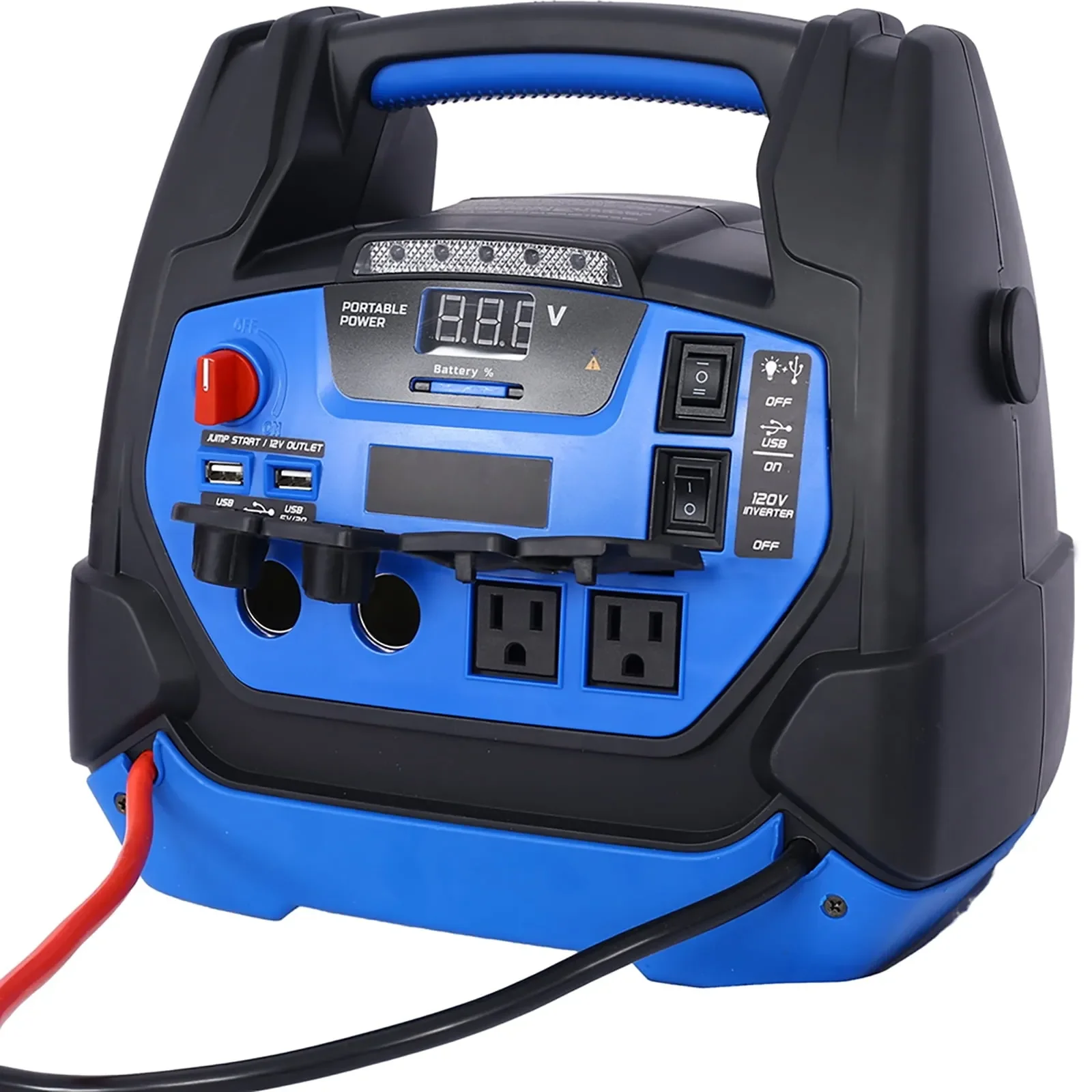 Rechargeable Jump Starter 1800 Amp Battery Jump Starter With Air Compressor Car Tire Inflator For Gas Diesel Vehicles