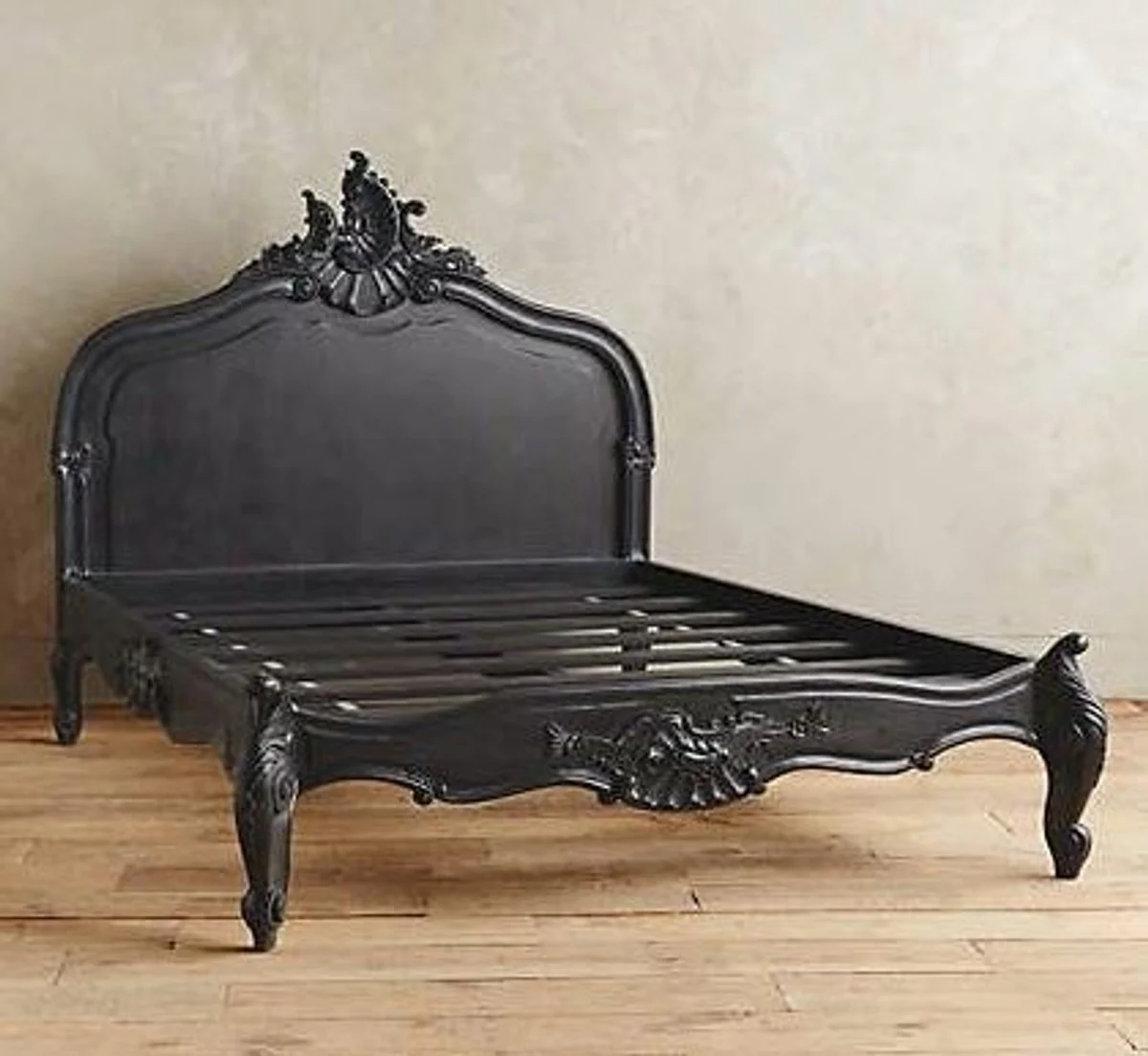 Baroque bed black 180 x 200 cm - Made in Europe