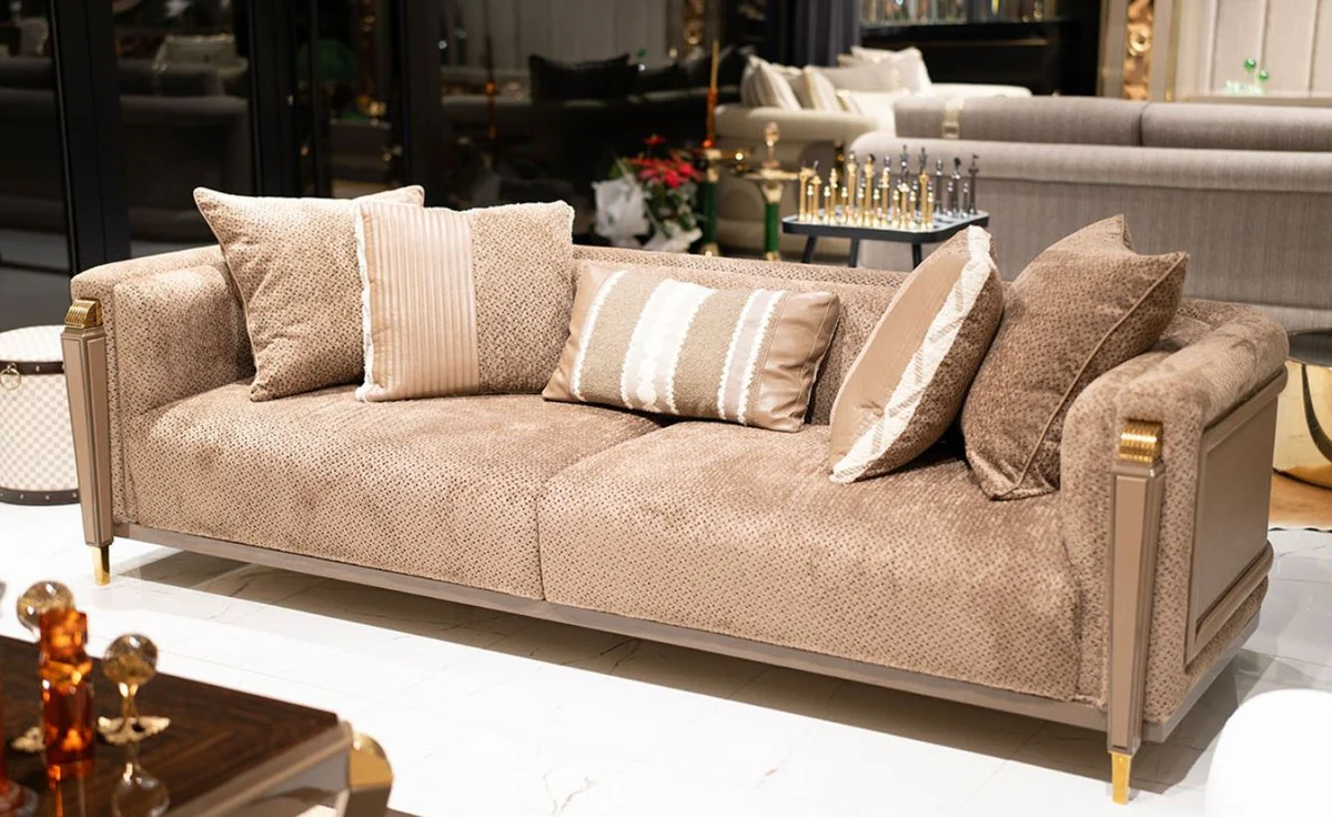 Luxury Sofa Brown / Gold - Living Room Sofa - Hotel Sofa - Living Room Furniture - Hotel Furniture - Luxury Furniture